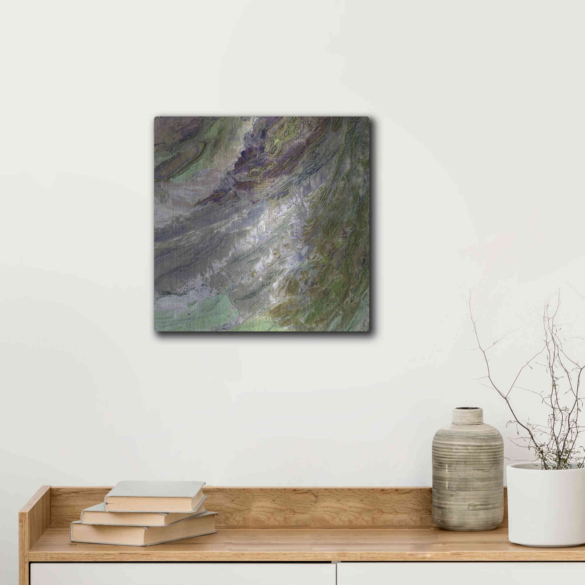 Luxe Metal Art 'Earth as Art: Sulaiman Mountains' Metal Wall Art,12x12