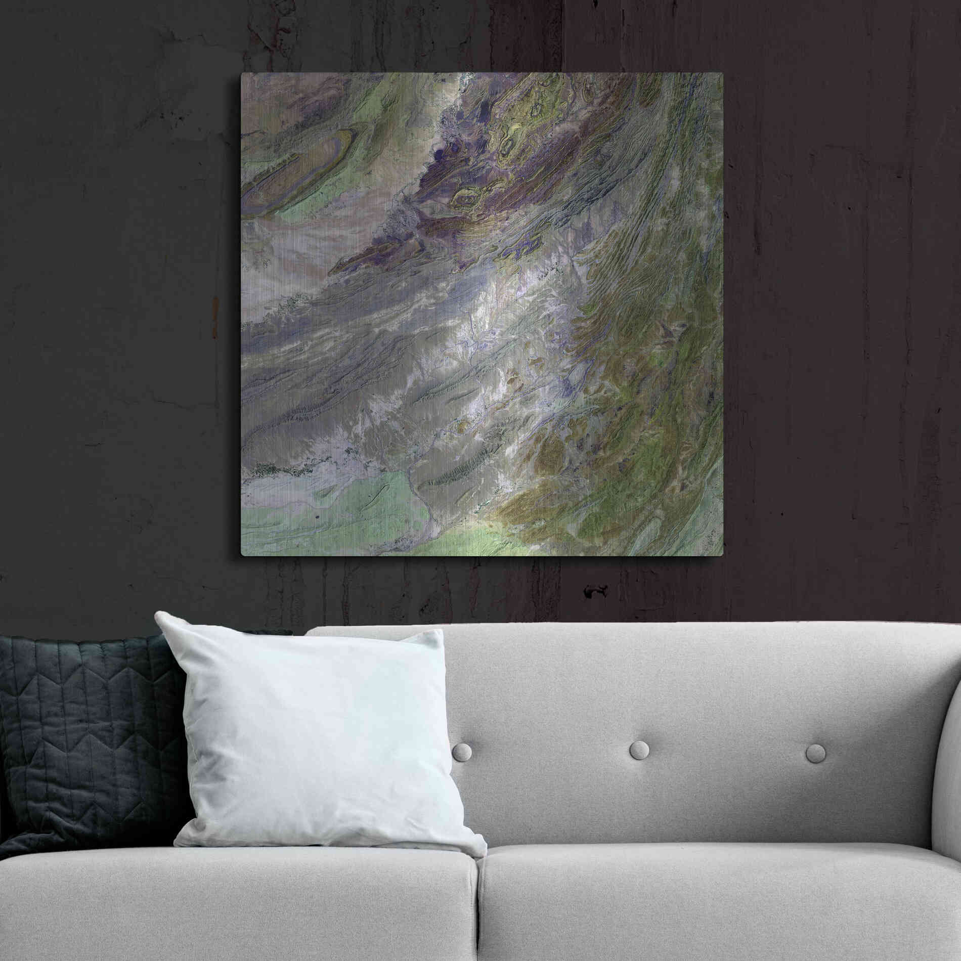Luxe Metal Art 'Earth as Art: Sulaiman Mountains' Metal Wall Art,36x36
