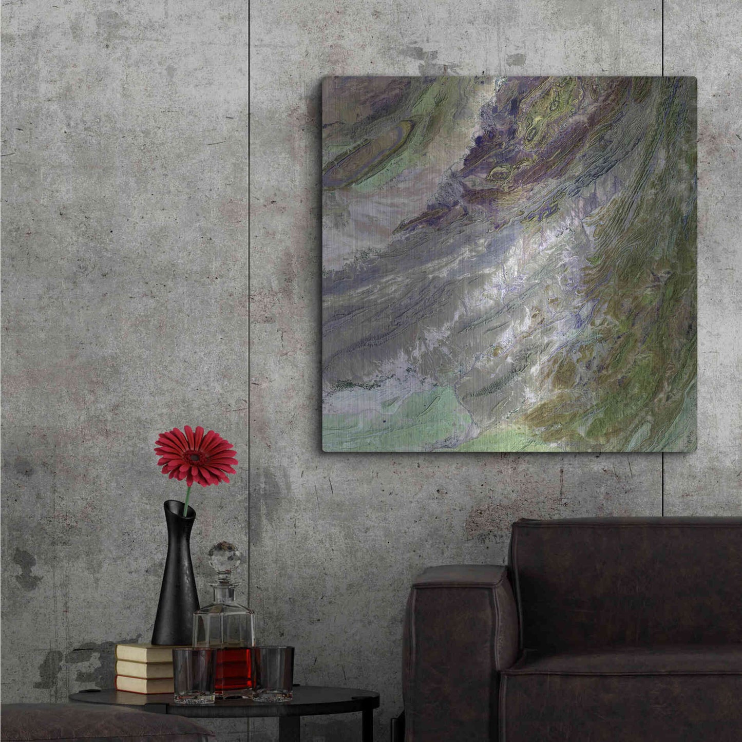 Luxe Metal Art 'Earth as Art: Sulaiman Mountains' Metal Wall Art,36x36