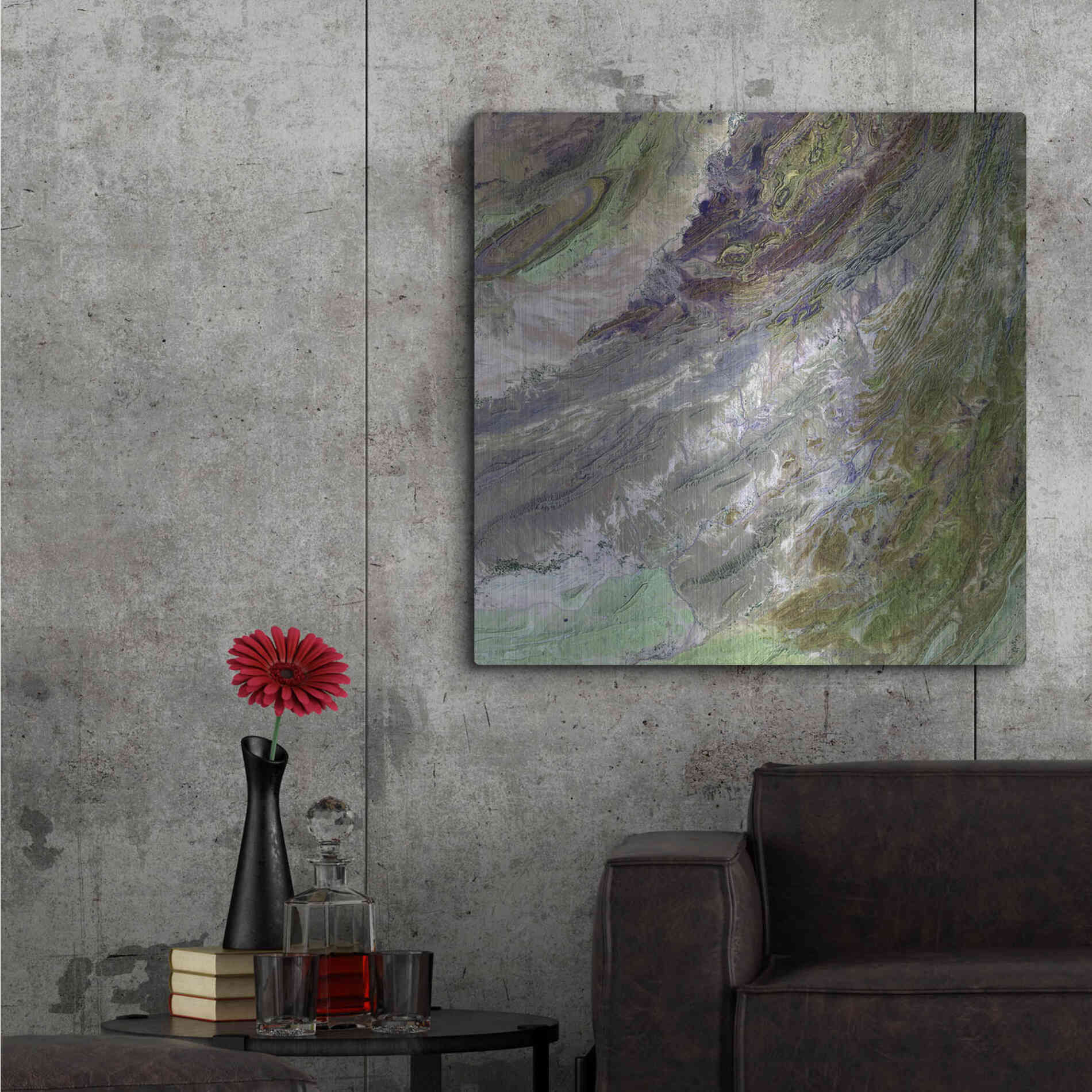 Luxe Metal Art 'Earth as Art: Sulaiman Mountains' Metal Wall Art,36x36