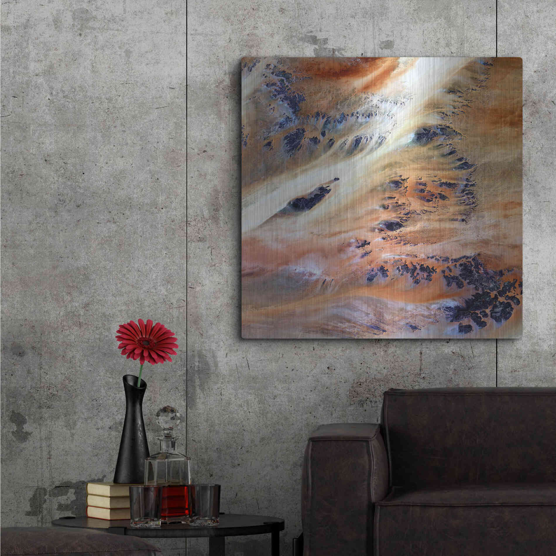 Luxe Metal Art 'Earth as Art: Terkezi Oasis' Metal Wall Art,36x36