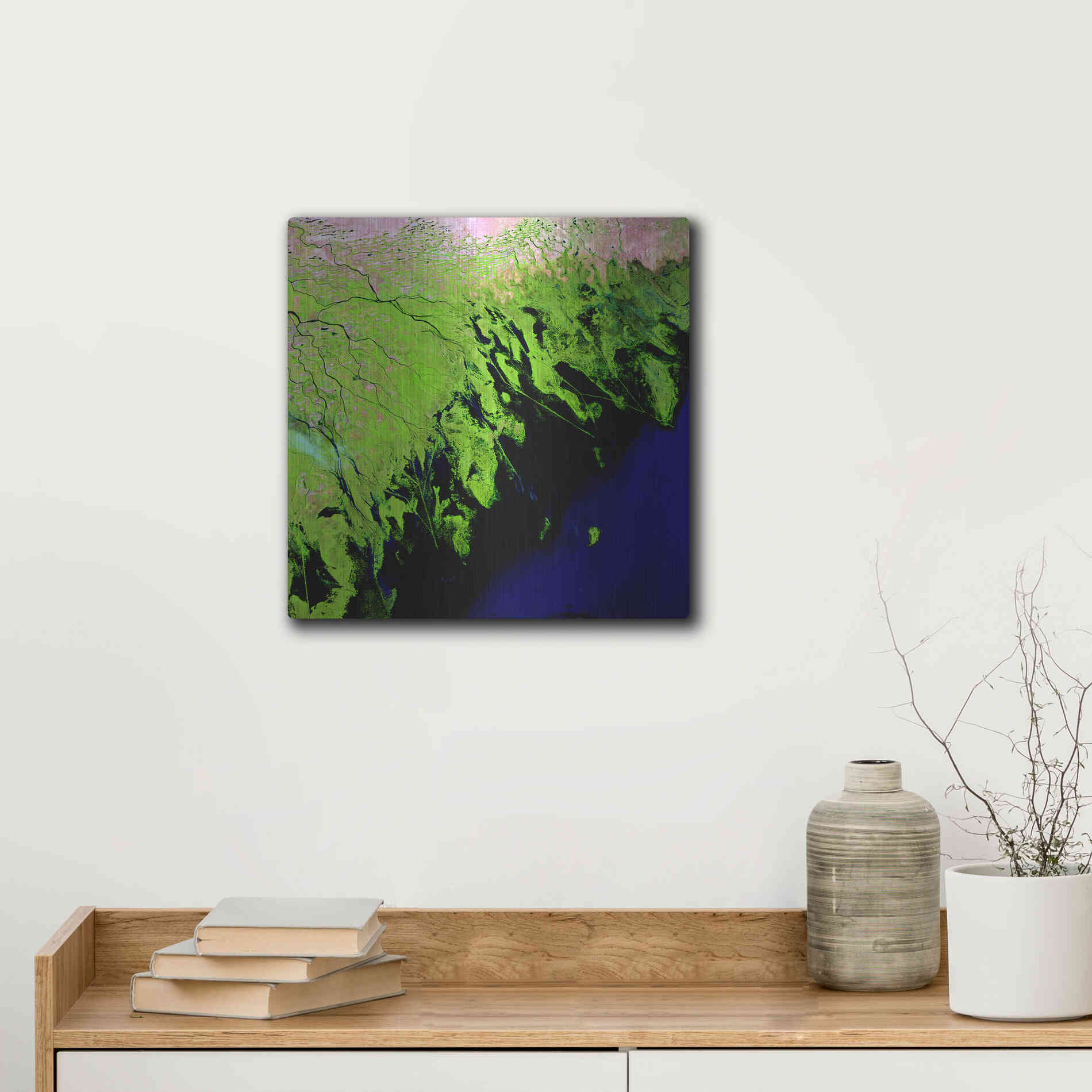 Luxe Metal Art 'Earth as Art: Volga River Delta' Metal Wall Art,12x12