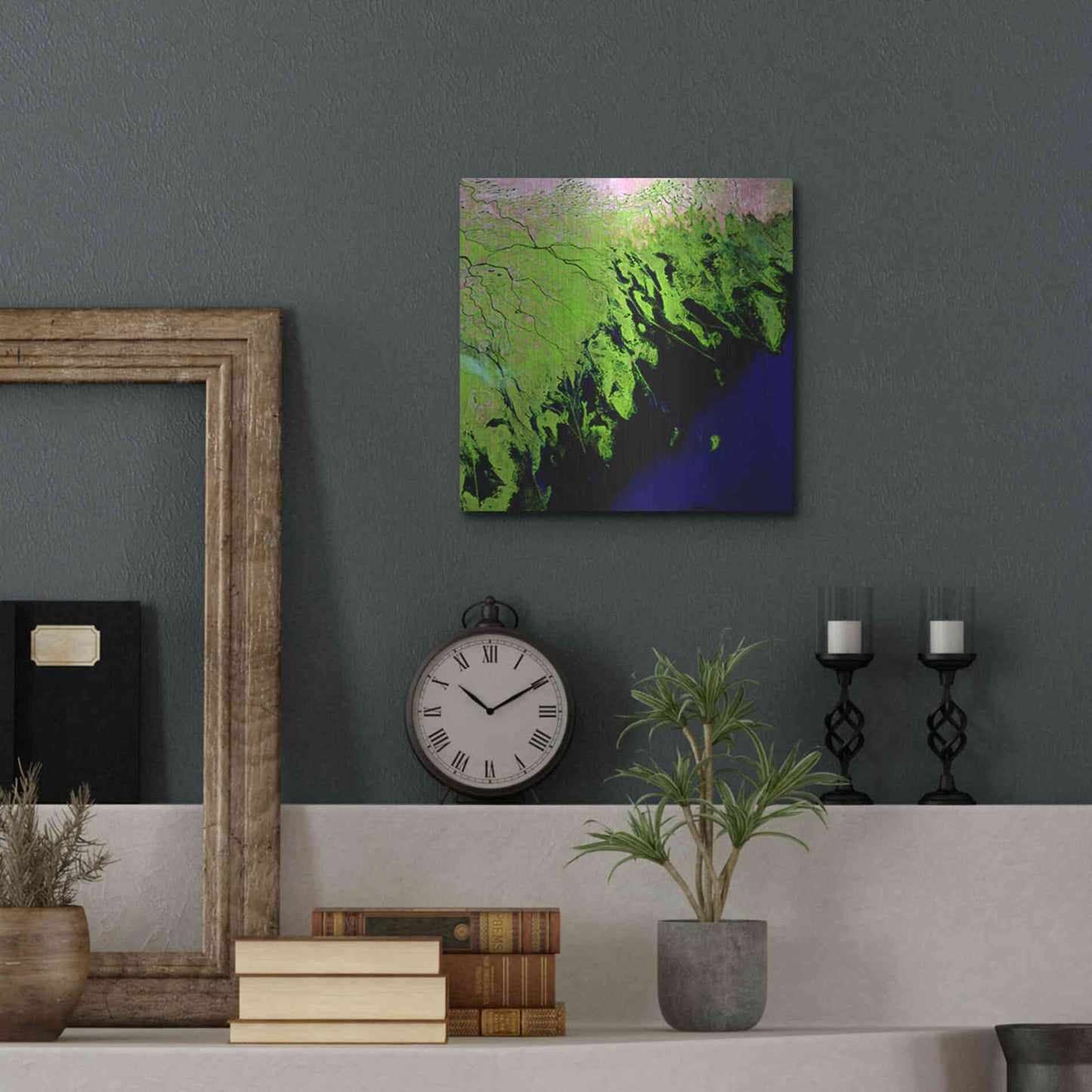 Luxe Metal Art 'Earth as Art: Volga River Delta' Metal Wall Art,12x12