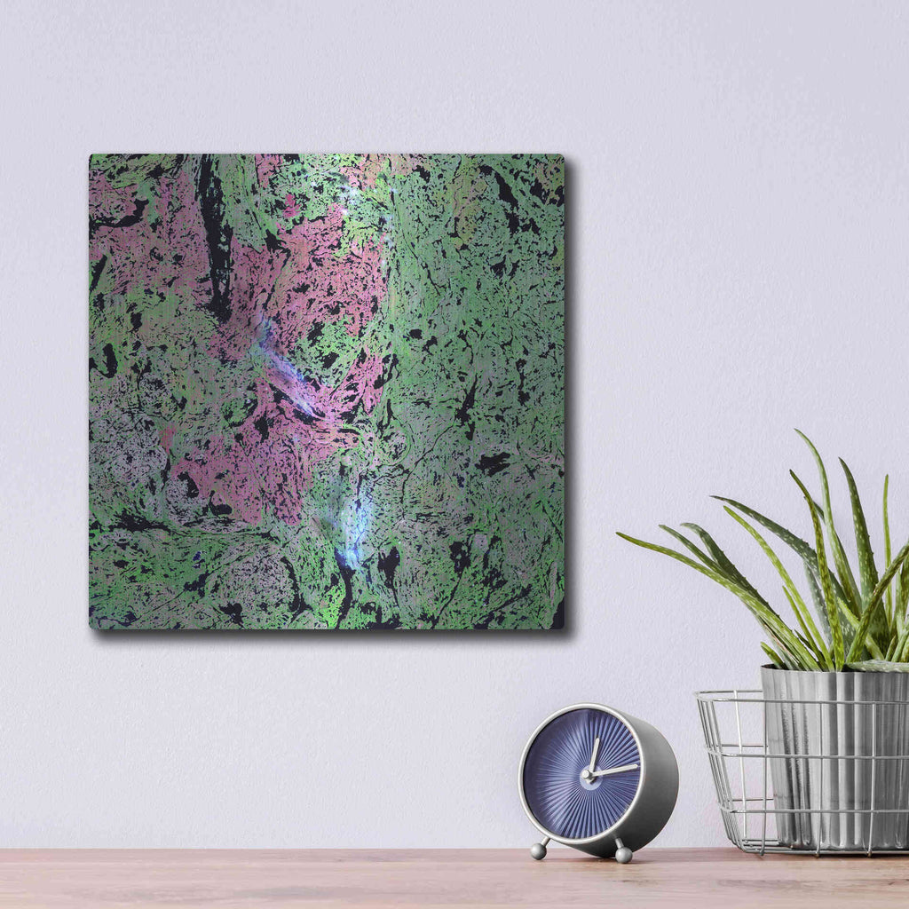 Luxe Metal Art 'Earth as Art: Yellowknife Wetlands' Metal Wall Art,12x12