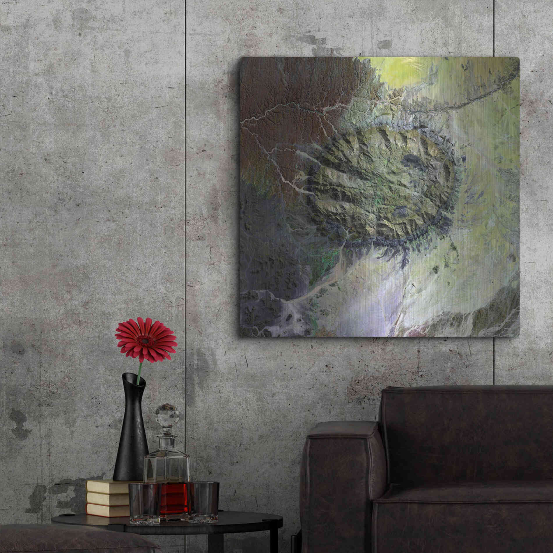 Luxe Metal Art 'Earth as Art: Brandberg Massif' Metal Wall Art,36x36