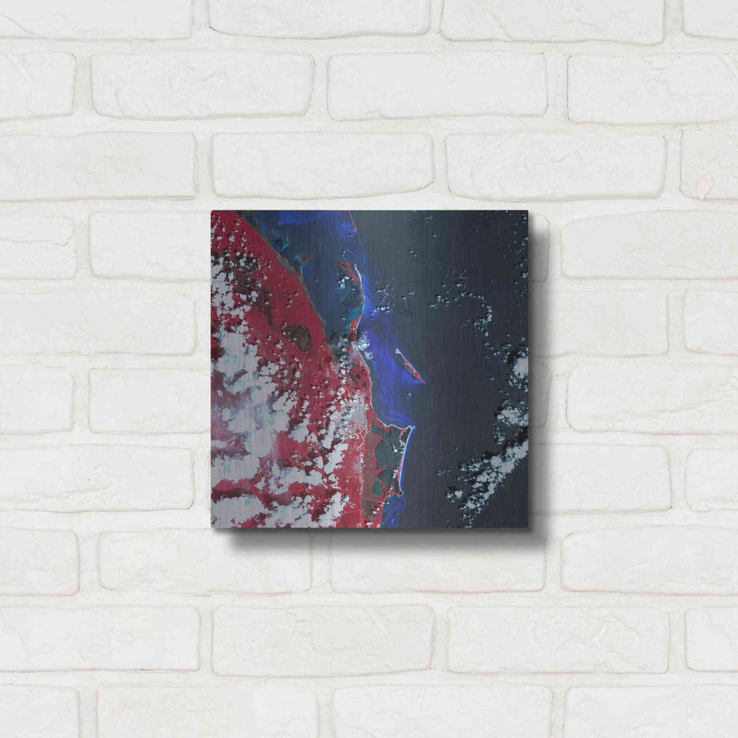 Luxe Metal Art 'Earth as Art: Cancun' Metal Wall Art,12x12