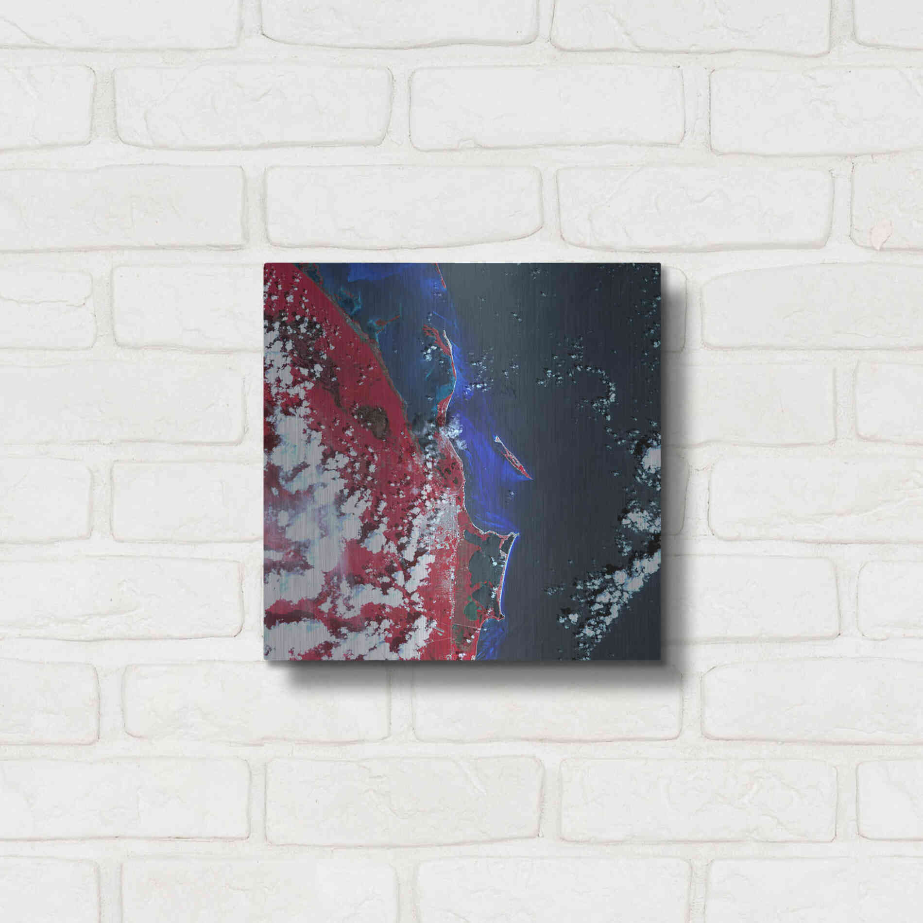 Luxe Metal Art 'Earth as Art: Cancun' Metal Wall Art,12x12