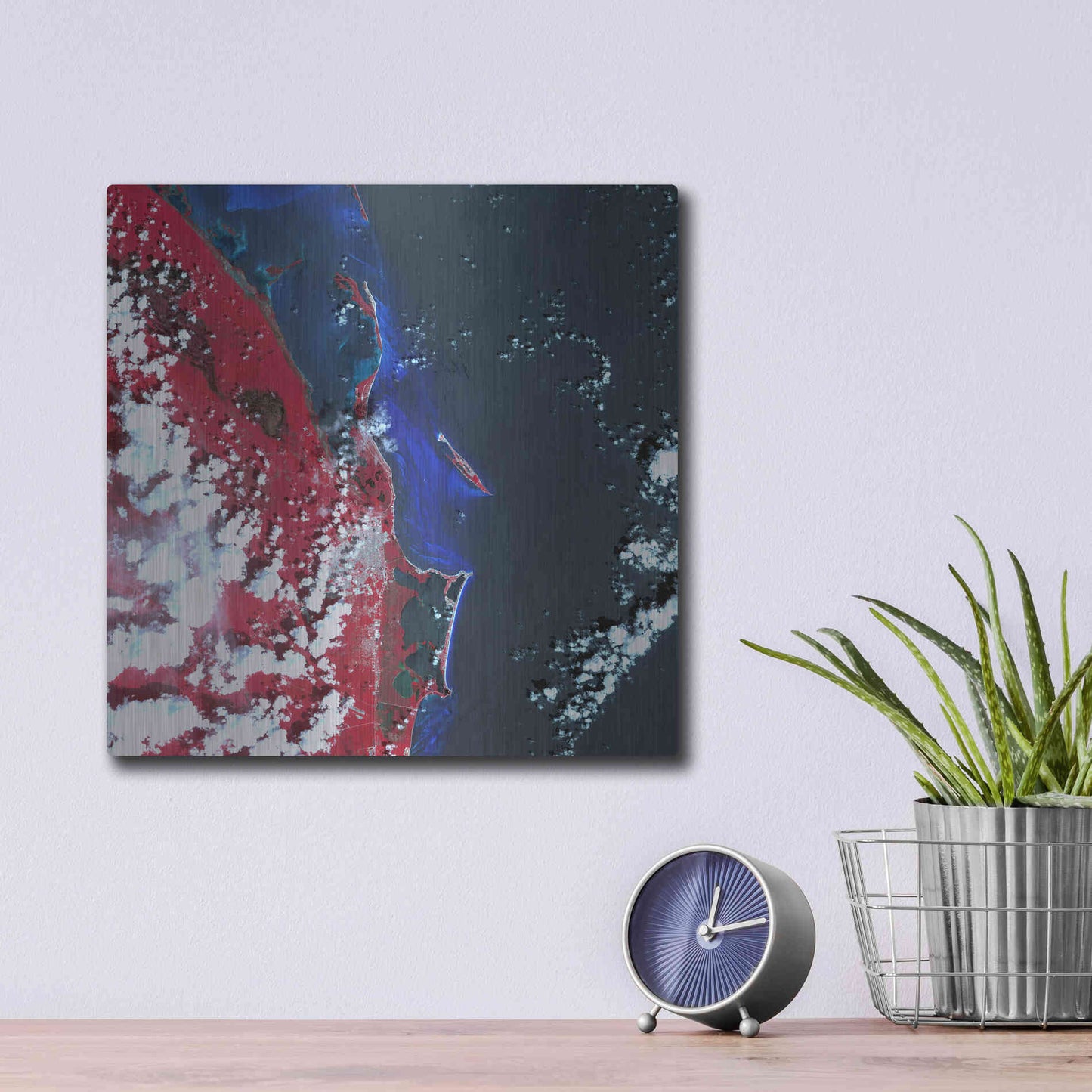 Luxe Metal Art 'Earth as Art: Cancun' Metal Wall Art,12x12