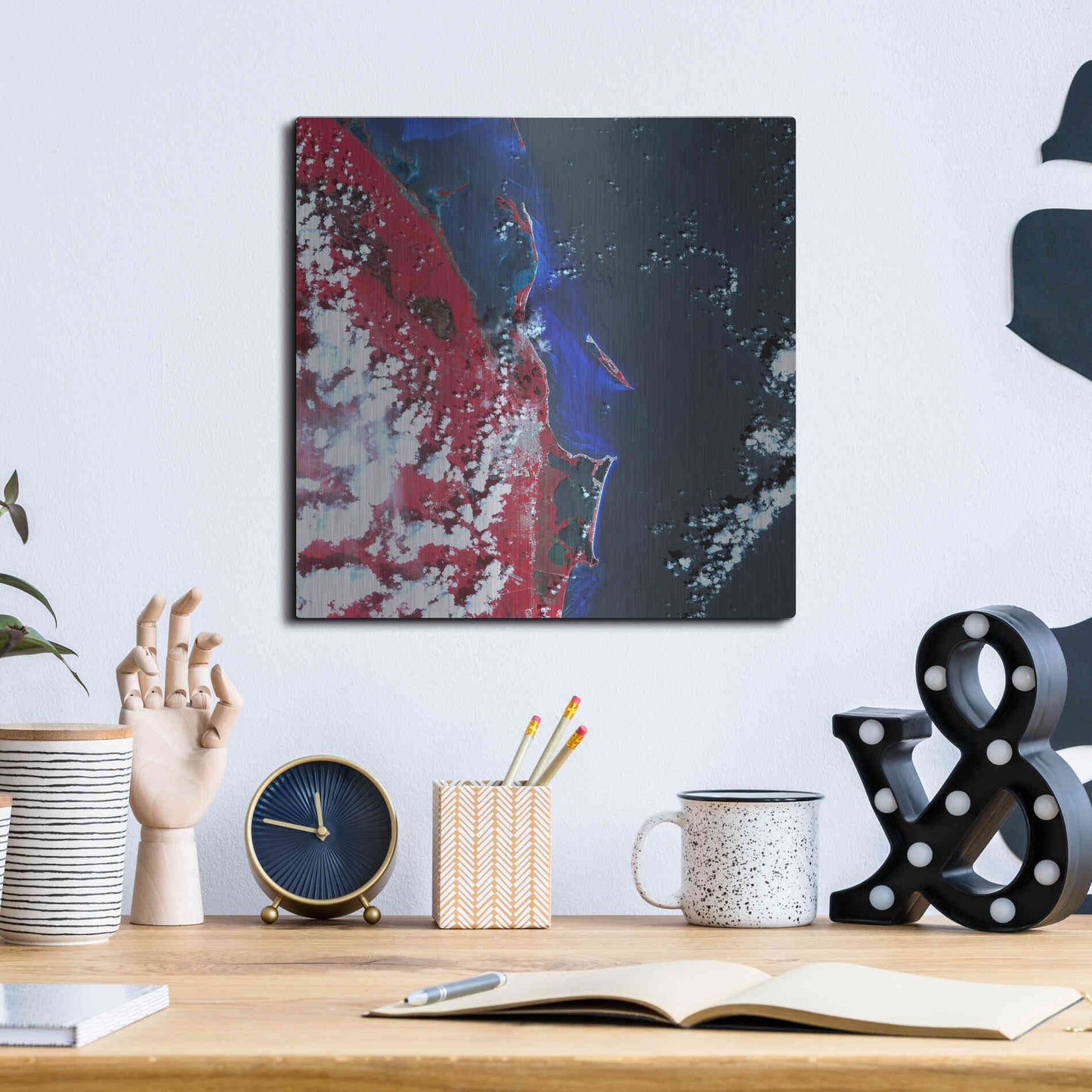 Luxe Metal Art 'Earth as Art: Cancun' Metal Wall Art,12x12