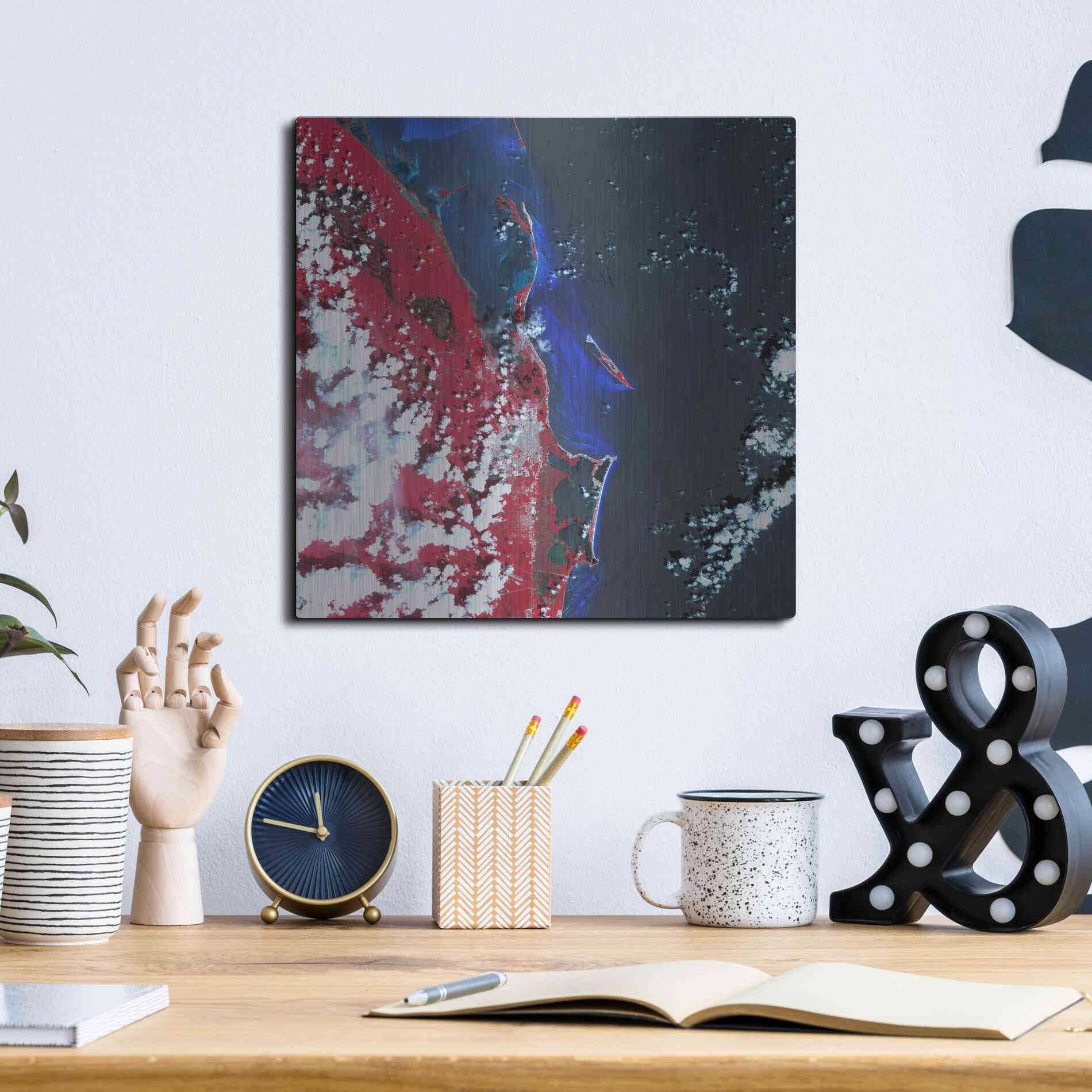 Luxe Metal Art 'Earth as Art: Cancun' Metal Wall Art,12x12