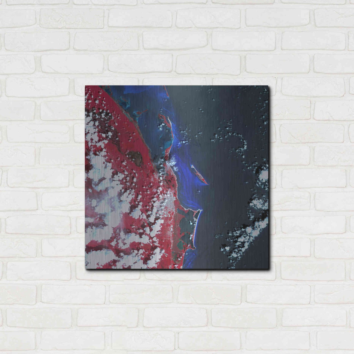 Luxe Metal Art 'Earth as Art: Cancun' Metal Wall Art,24x24