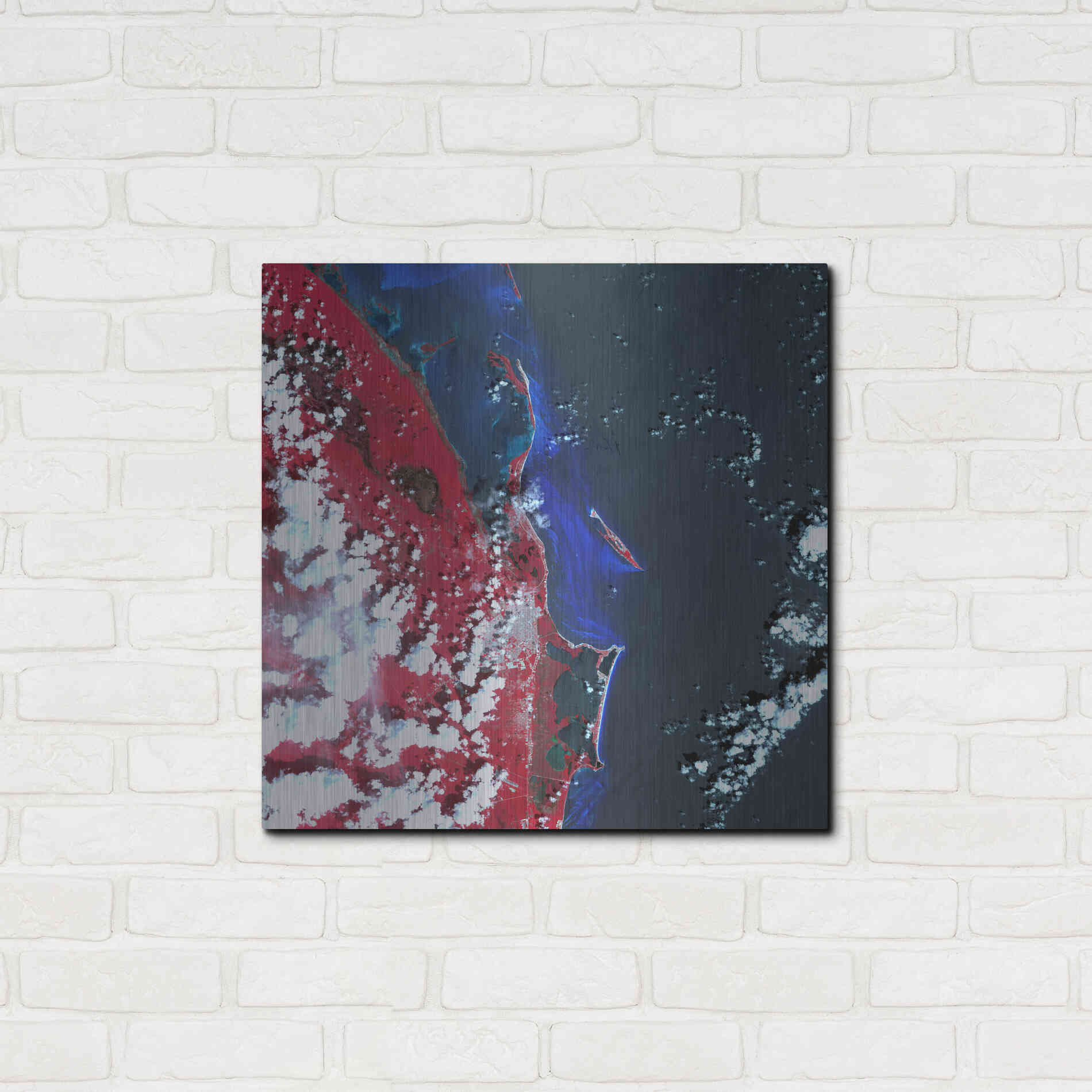 Luxe Metal Art 'Earth as Art: Cancun' Metal Wall Art,24x24