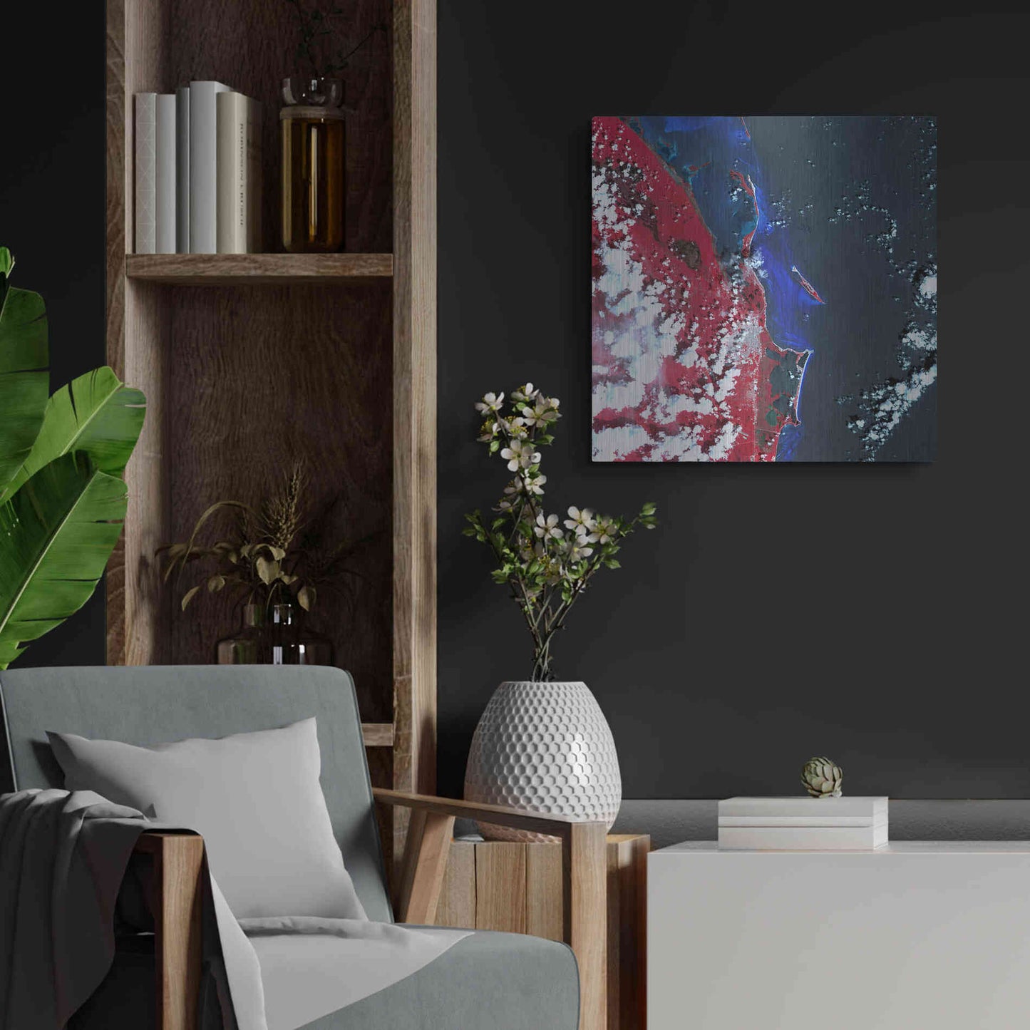 Luxe Metal Art 'Earth as Art: Cancun' Metal Wall Art,24x24