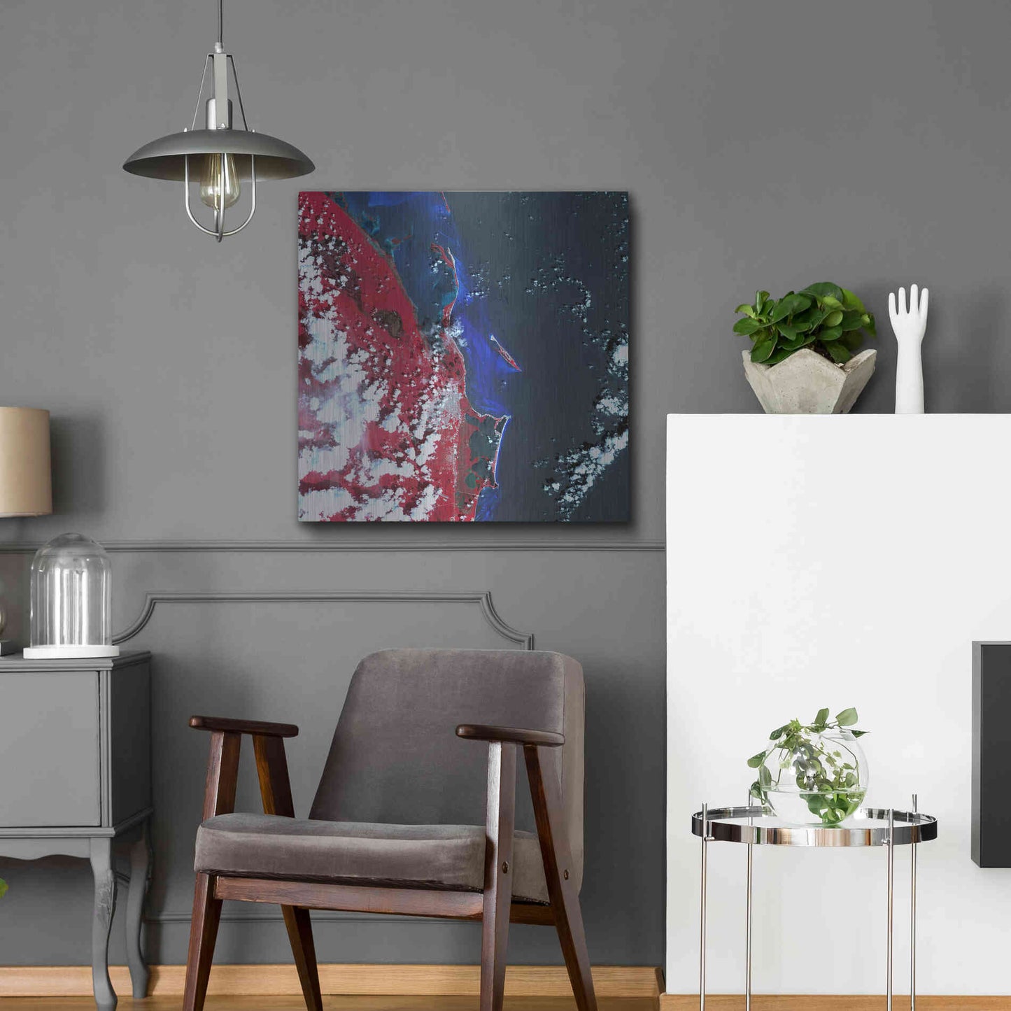 Luxe Metal Art 'Earth as Art: Cancun' Metal Wall Art,24x24