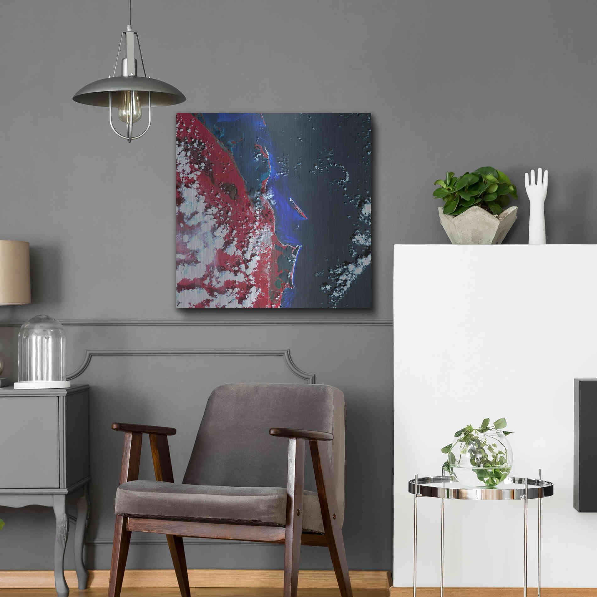 Luxe Metal Art 'Earth as Art: Cancun' Metal Wall Art,24x24