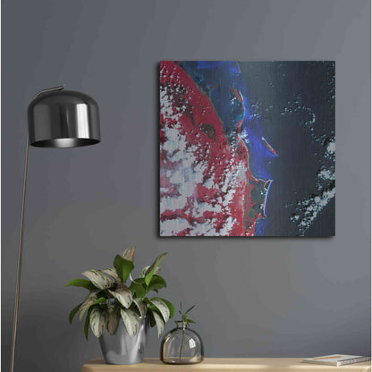 Luxe Metal Art 'Earth as Art: Cancun' Metal Wall Art,24x24