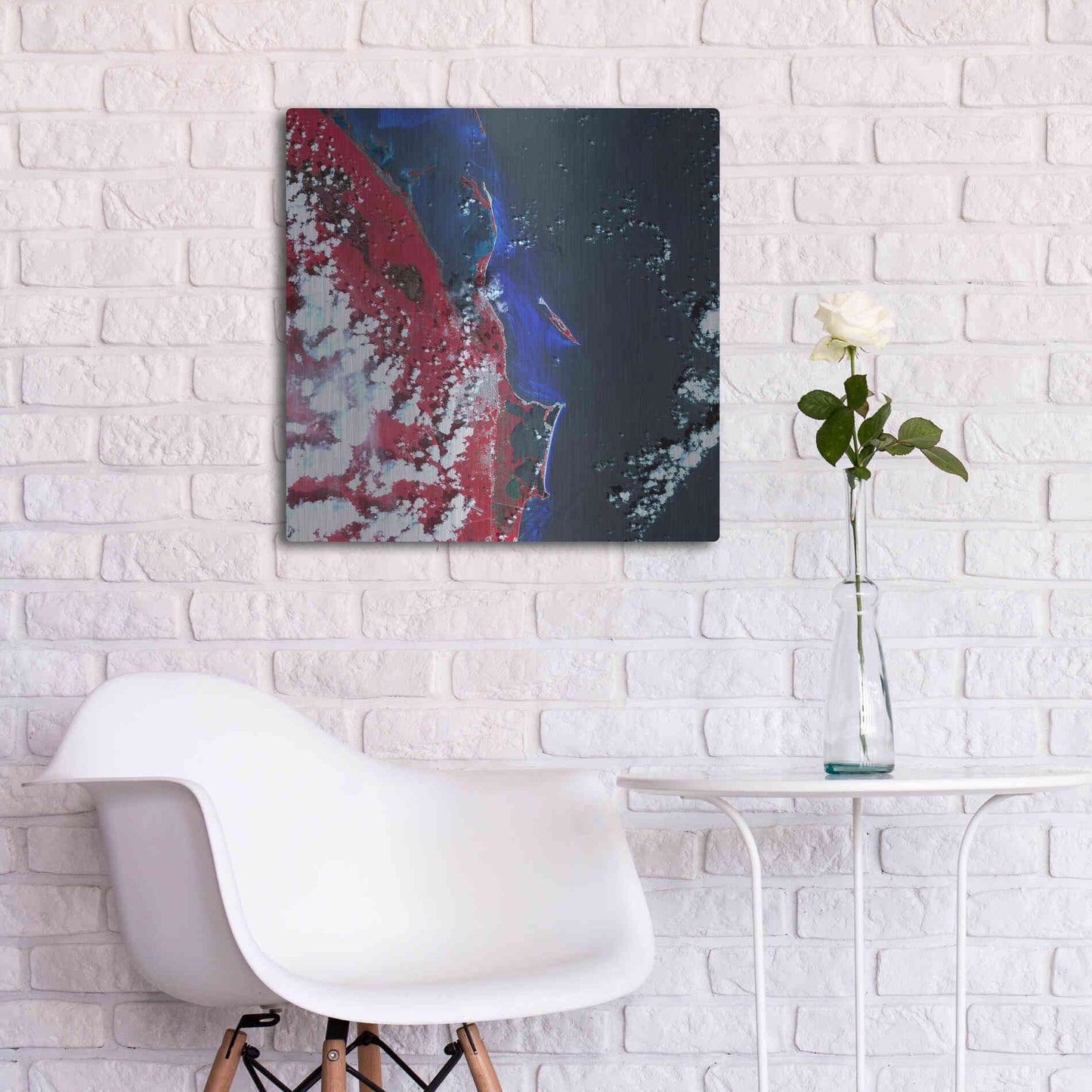 Luxe Metal Art 'Earth as Art: Cancun' Metal Wall Art,24x24