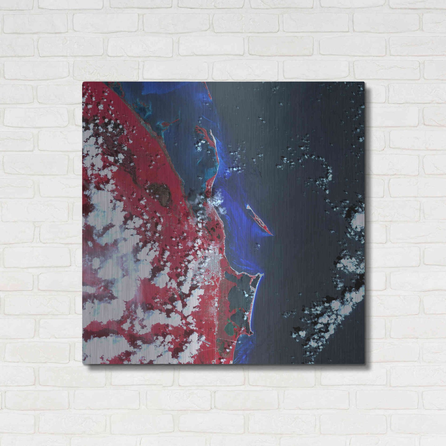 Luxe Metal Art 'Earth as Art: Cancun' Metal Wall Art,36x36