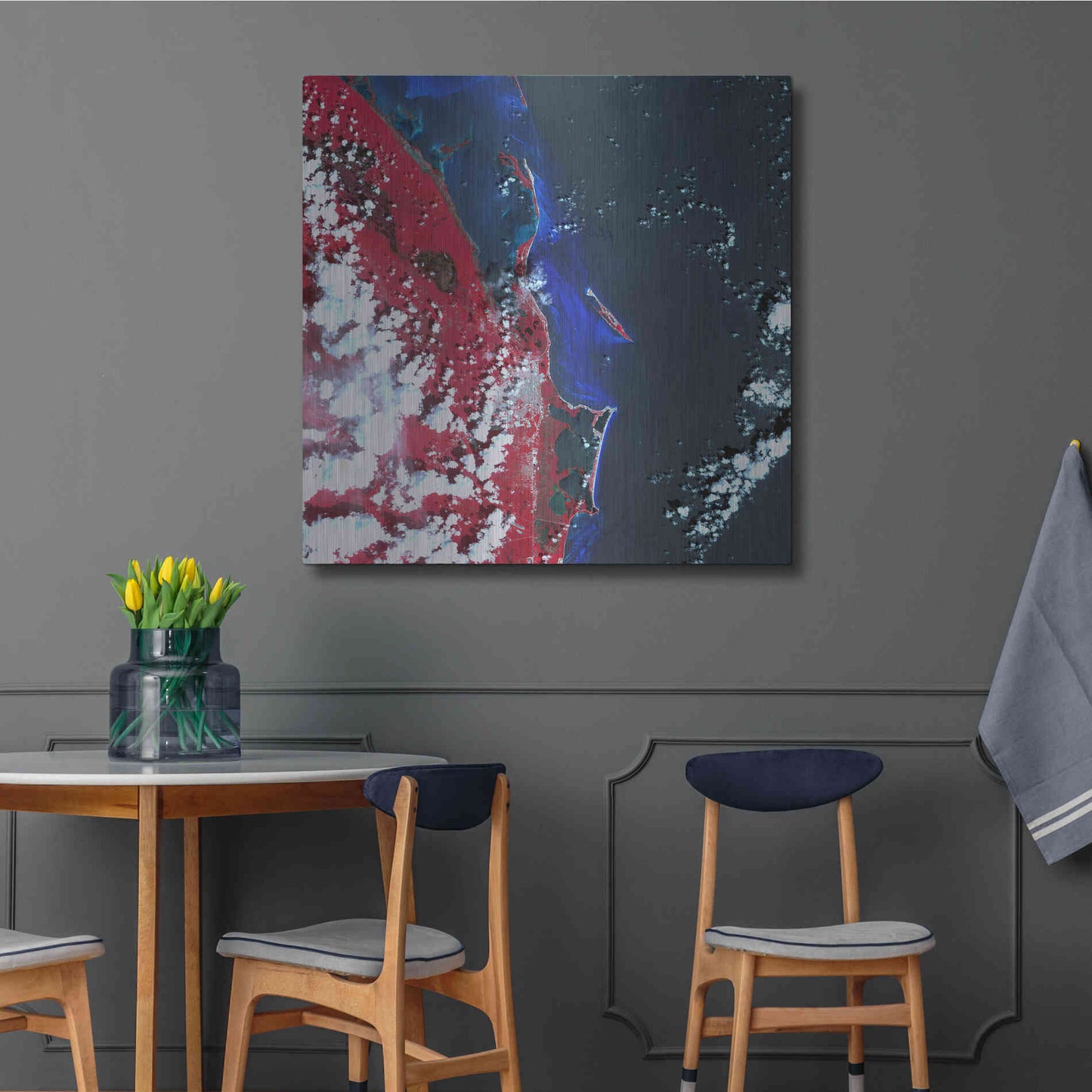 Luxe Metal Art 'Earth as Art: Cancun' Metal Wall Art,36x36