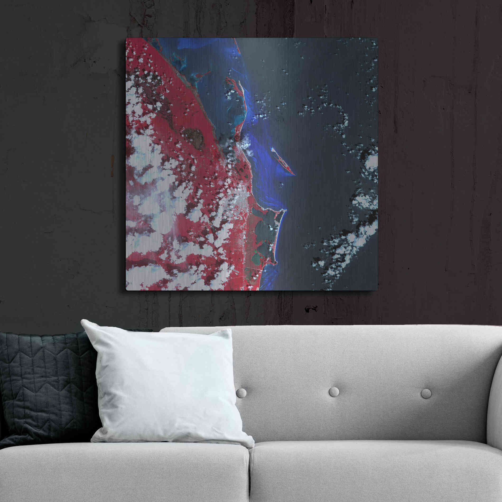 Luxe Metal Art 'Earth as Art: Cancun' Metal Wall Art,36x36