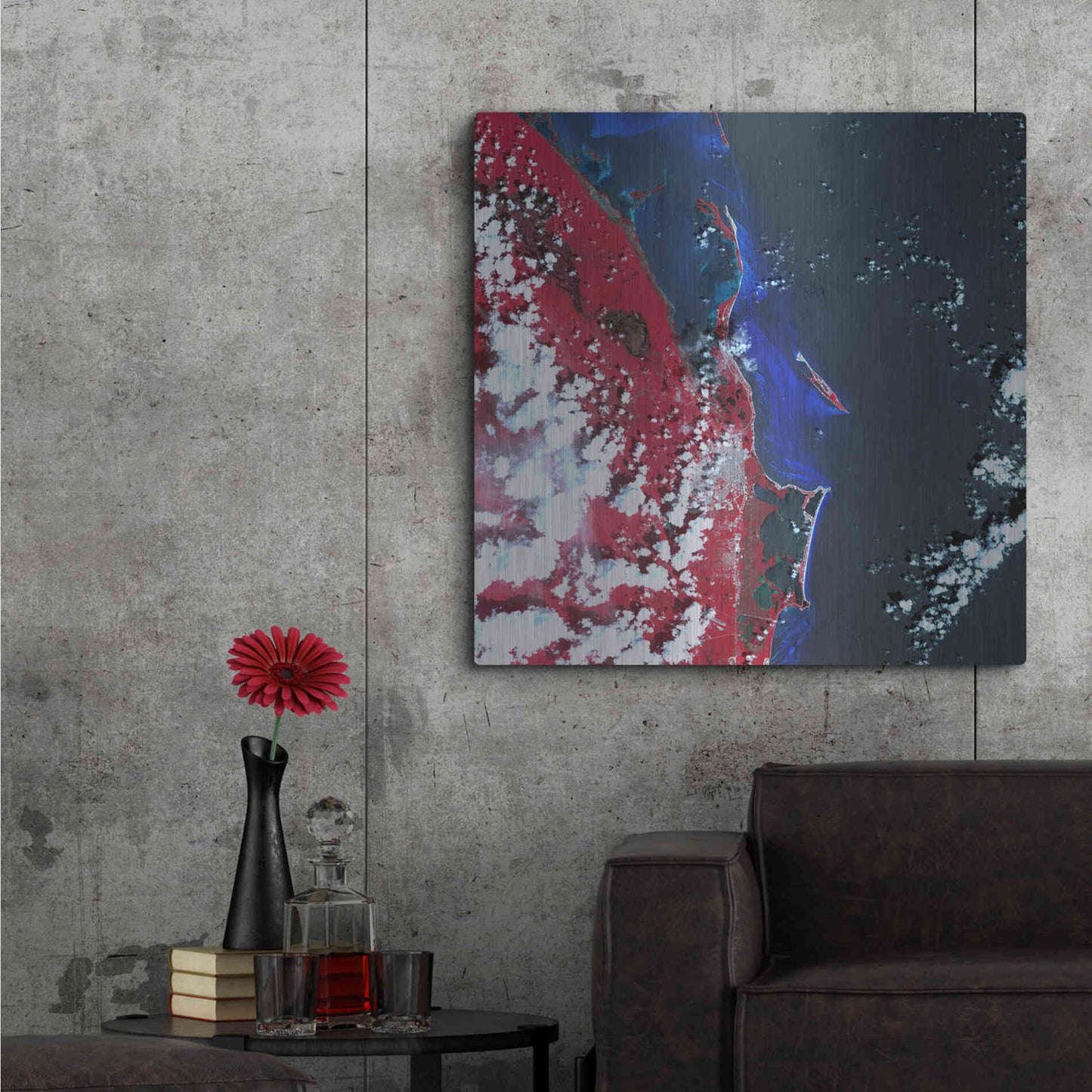 Luxe Metal Art 'Earth as Art: Cancun' Metal Wall Art,36x36