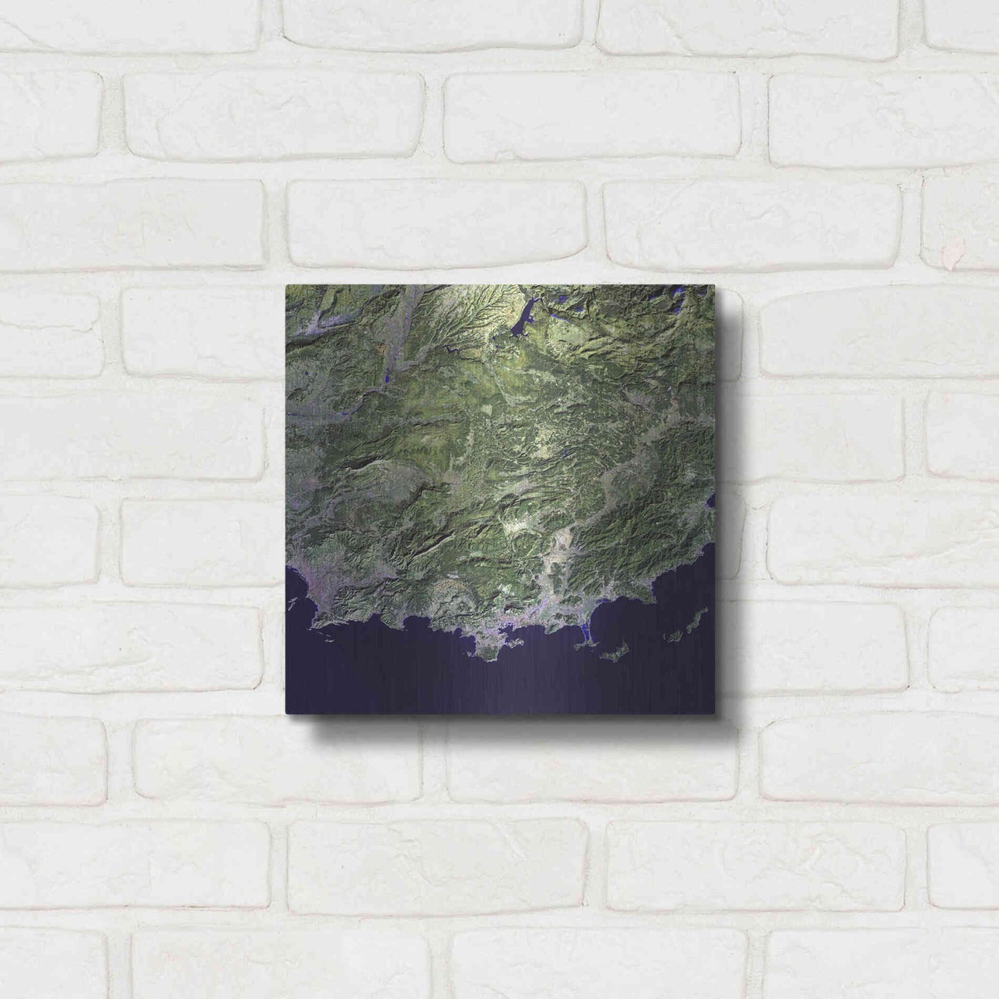 Luxe Metal Art 'Earth as Art: Coast France' Metal Wall Art,12x12