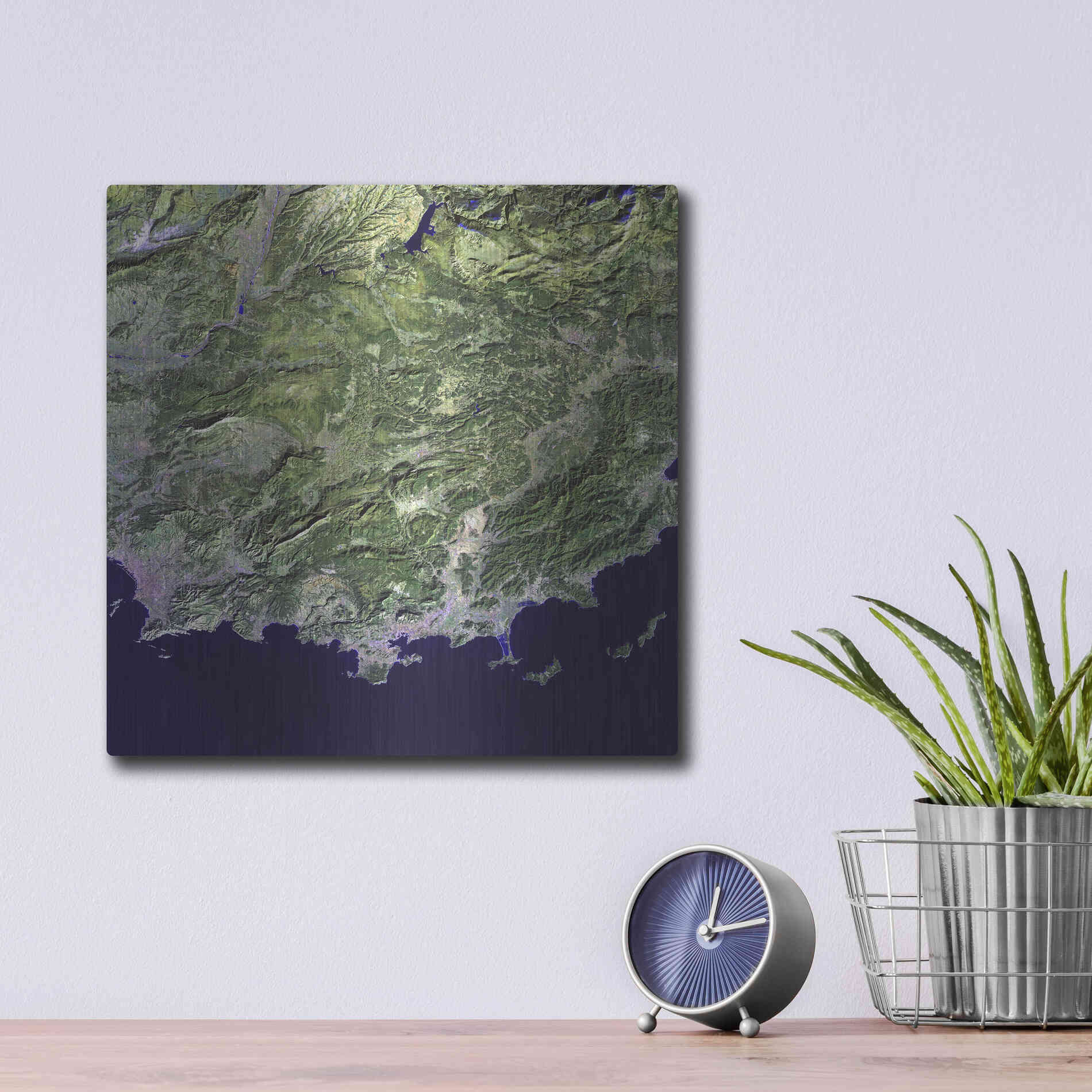 Luxe Metal Art 'Earth as Art: Coast France' Metal Wall Art,12x12