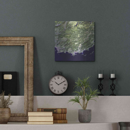 Luxe Metal Art 'Earth as Art: Coast France' Metal Wall Art,12x12