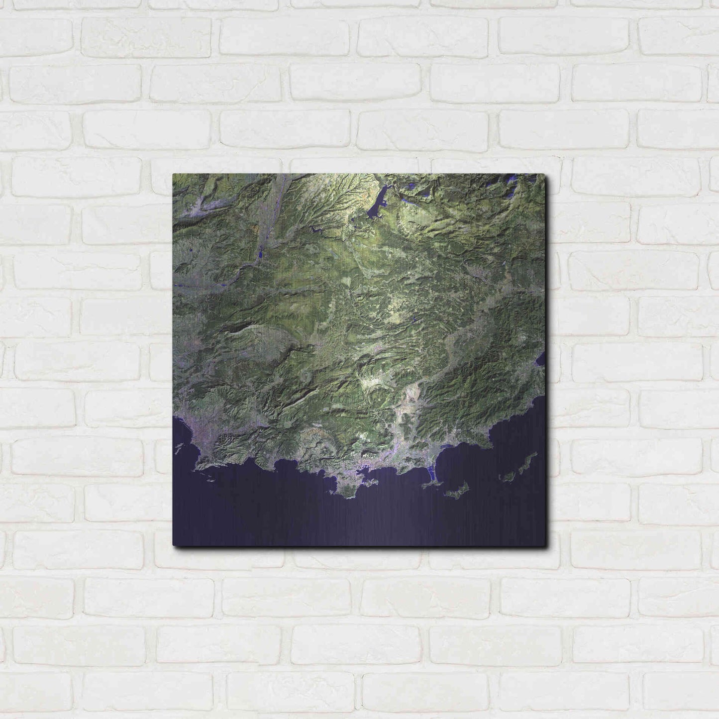 Luxe Metal Art 'Earth as Art: Coast France' Metal Wall Art,24x24