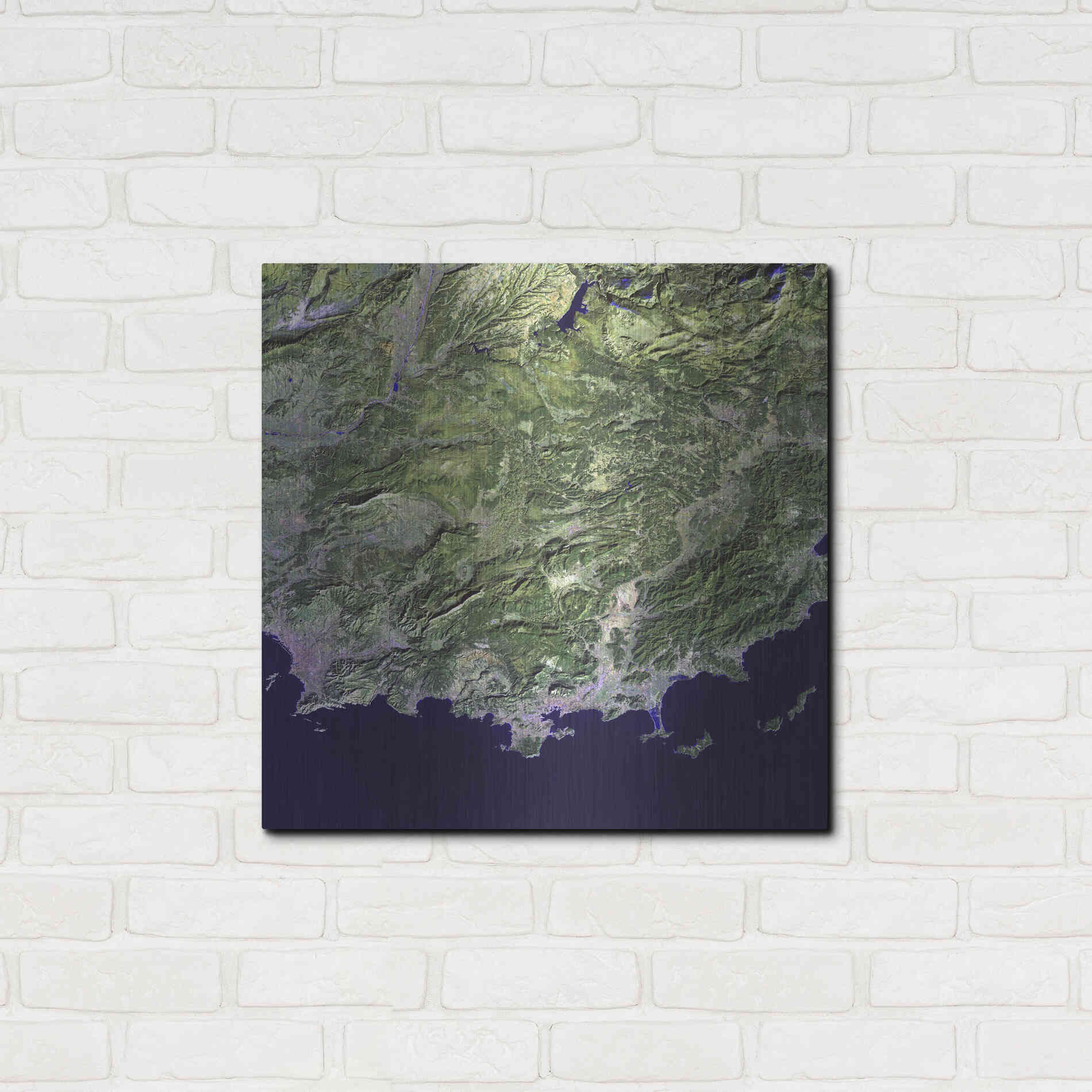 Luxe Metal Art 'Earth as Art: Coast France' Metal Wall Art,24x24