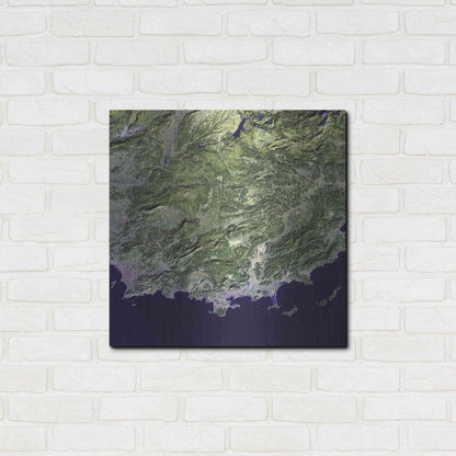 Luxe Metal Art 'Earth as Art: Coast France' Metal Wall Art,24x24