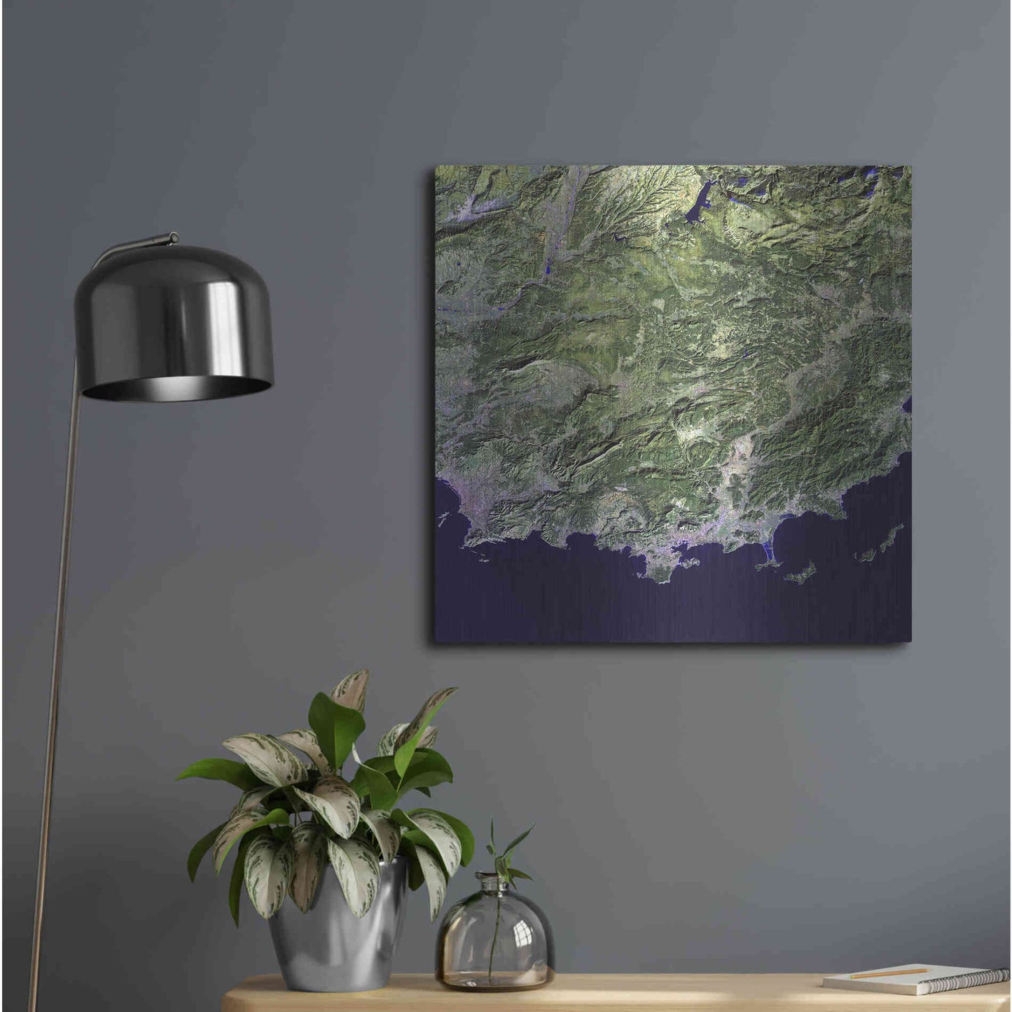 Luxe Metal Art 'Earth as Art: Coast France' Metal Wall Art,24x24