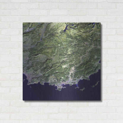 Luxe Metal Art 'Earth as Art: Coast France' Metal Wall Art,36x36
