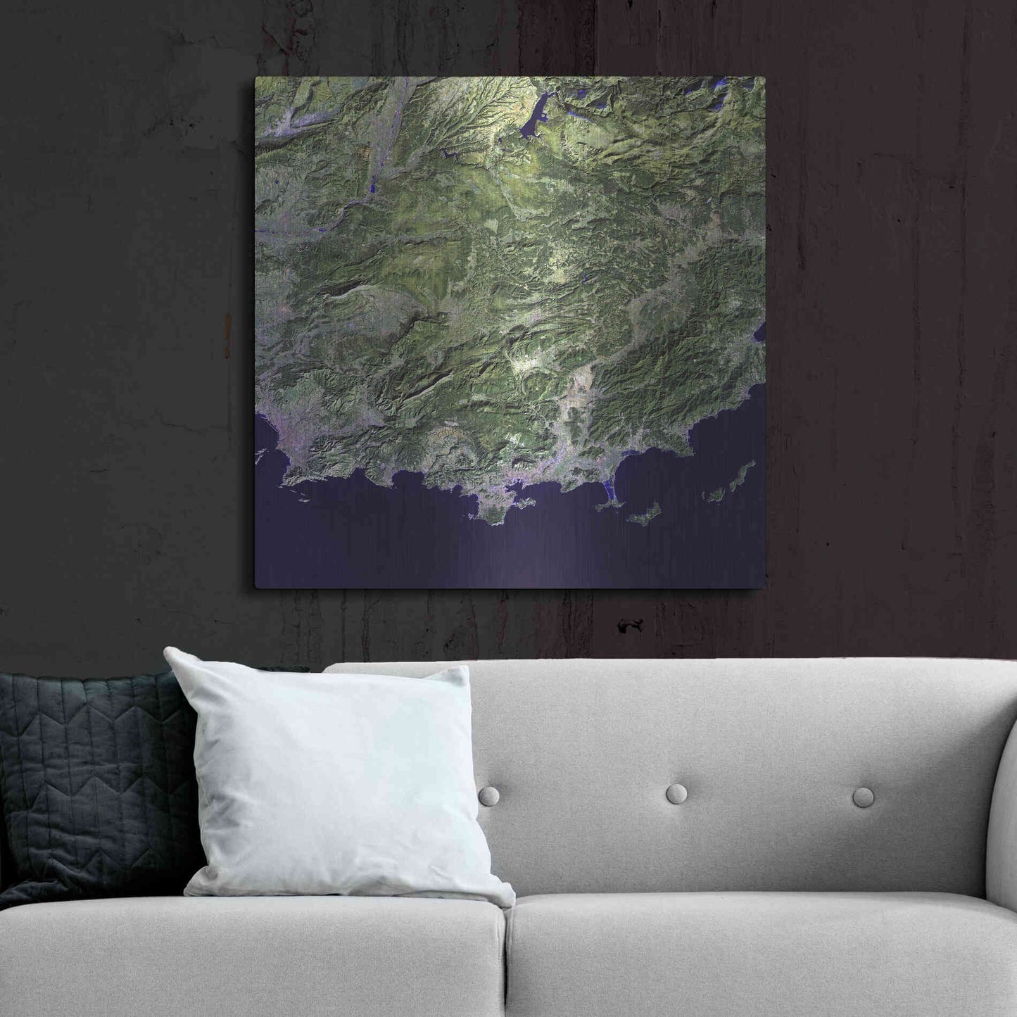 Luxe Metal Art 'Earth as Art: Coast France' Metal Wall Art,36x36