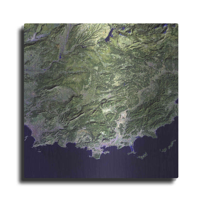 Luxe Metal Art 'Earth as Art: Coast France' Metal Wall Art