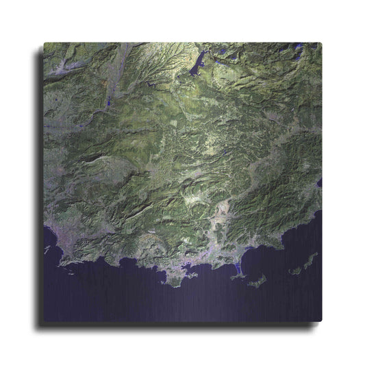Luxe Metal Art 'Earth as Art: Coast France' Metal Wall Art