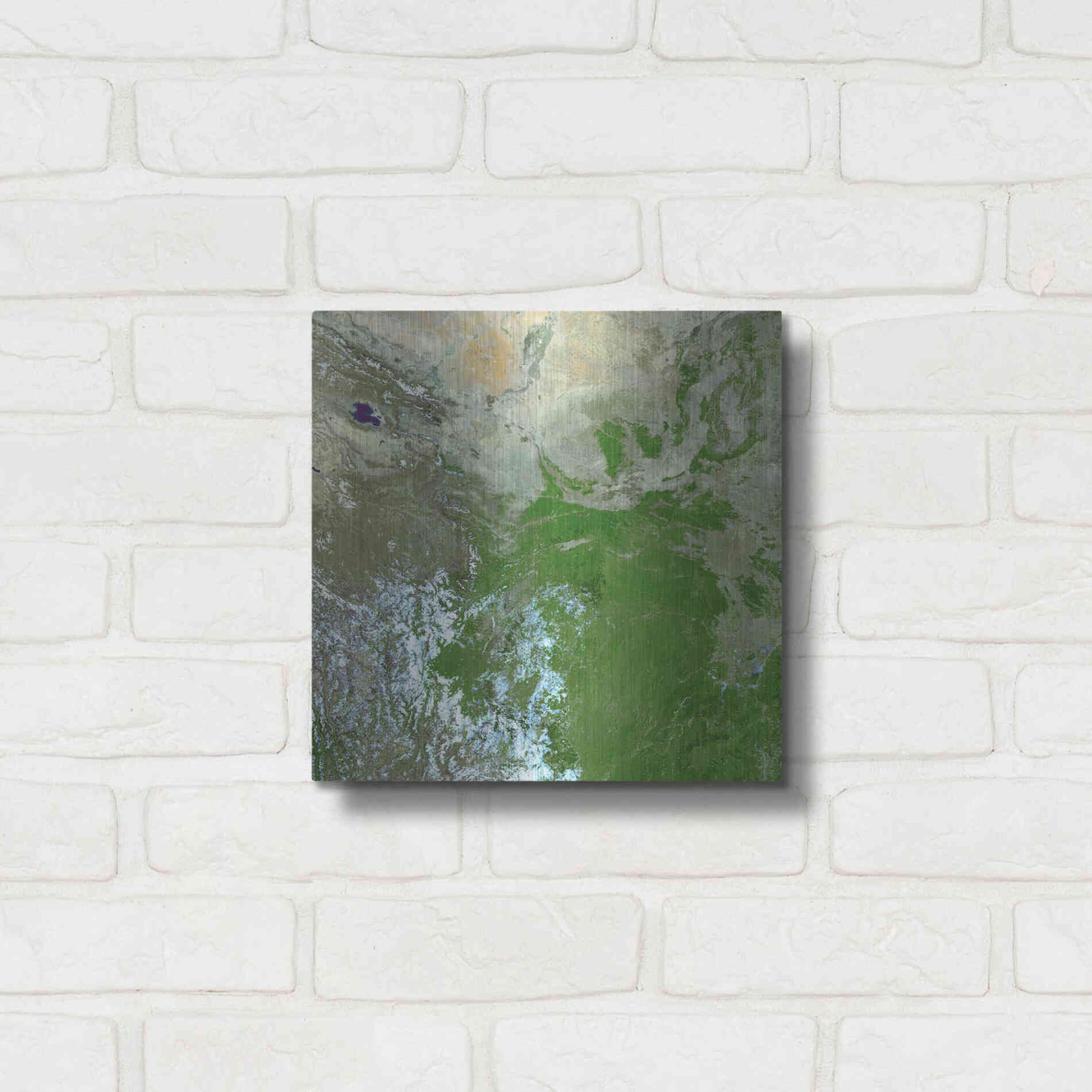 Luxe Metal Art 'Earth as Art: Eastern Asia' Metal Wall Art,12x12