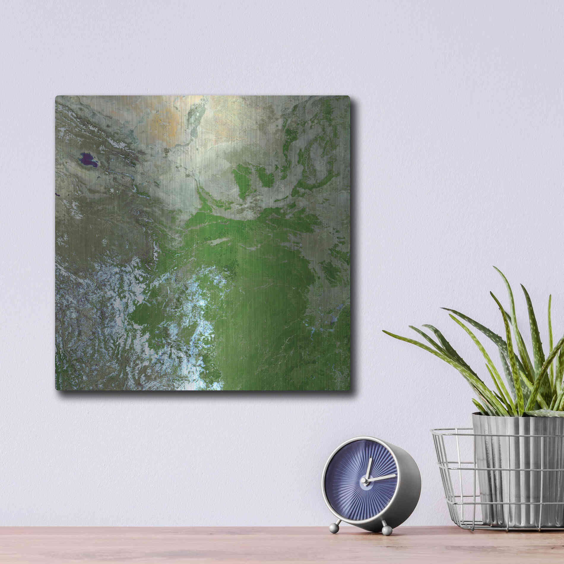 Luxe Metal Art 'Earth as Art: Eastern Asia' Metal Wall Art,12x12