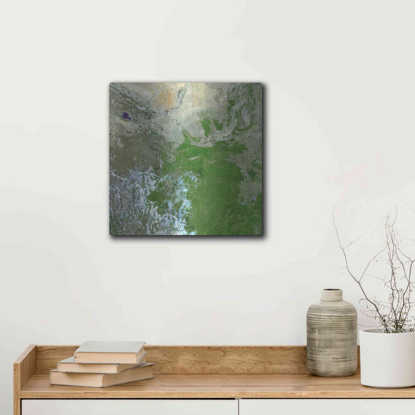 Luxe Metal Art 'Earth as Art: Eastern Asia' Metal Wall Art,12x12