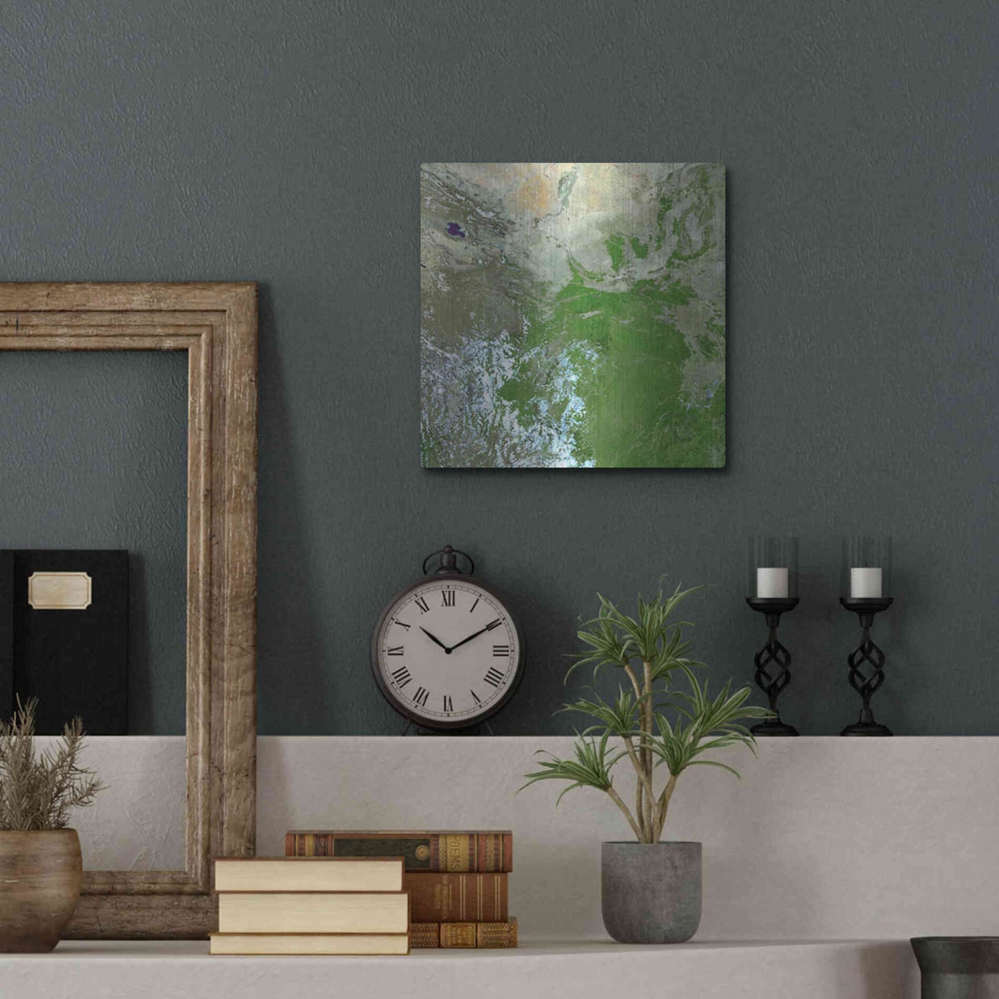 Luxe Metal Art 'Earth as Art: Eastern Asia' Metal Wall Art,12x12