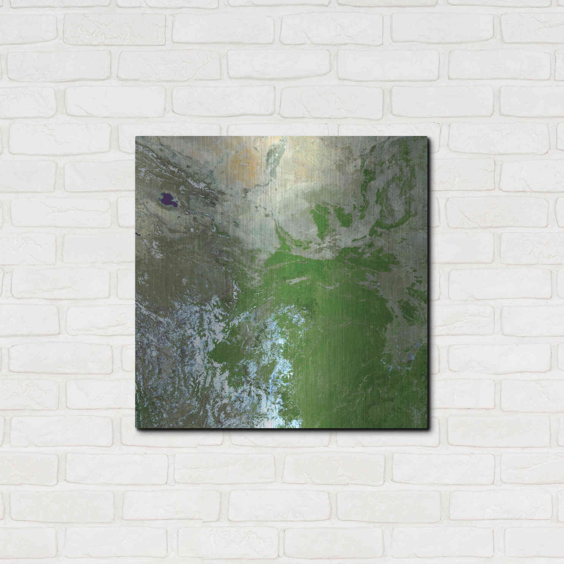 Luxe Metal Art 'Earth as Art: Eastern Asia' Metal Wall Art,24x24