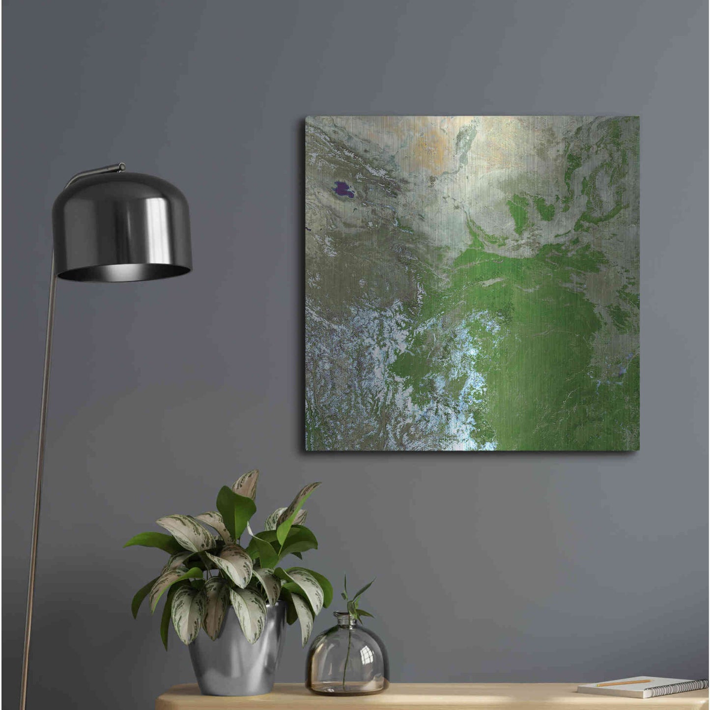 Luxe Metal Art 'Earth as Art: Eastern Asia' Metal Wall Art,24x24