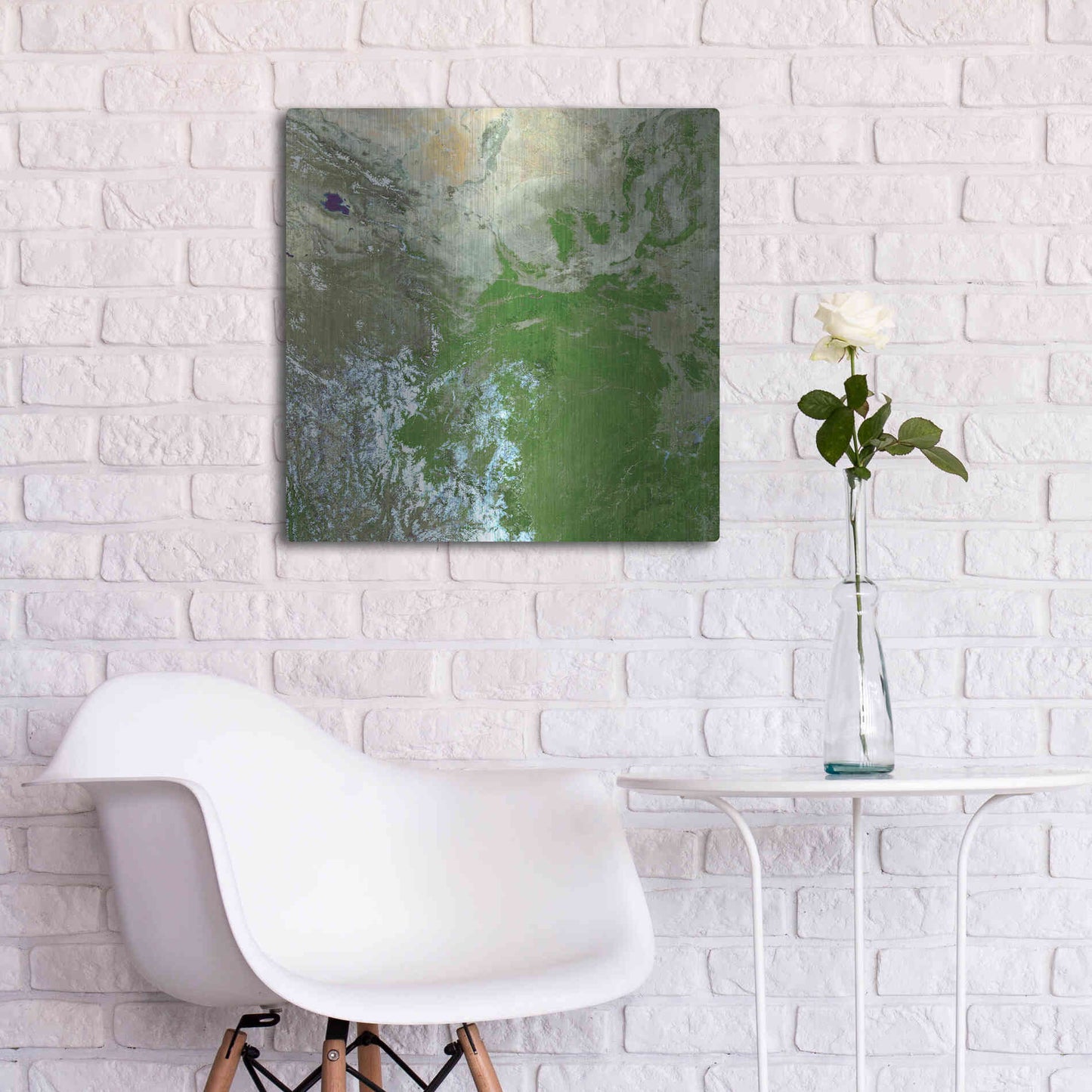 Luxe Metal Art 'Earth as Art: Eastern Asia' Metal Wall Art,24x24