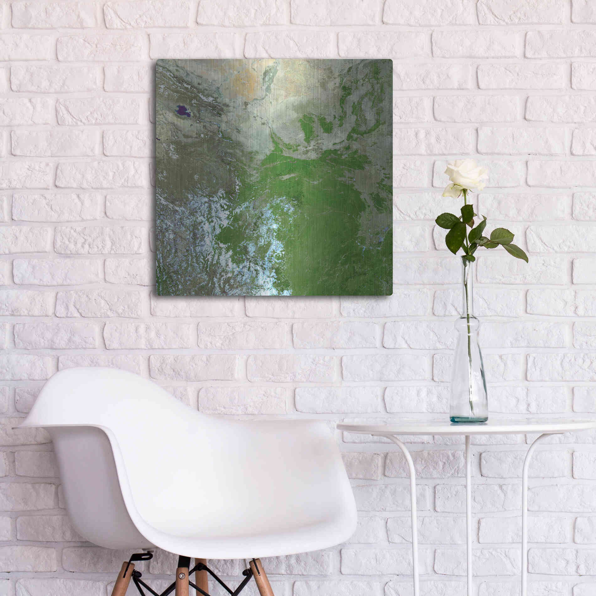 Luxe Metal Art 'Earth as Art: Eastern Asia' Metal Wall Art,24x24