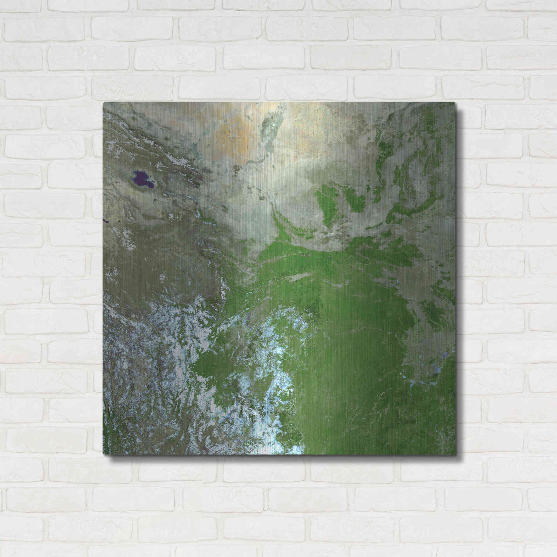 Luxe Metal Art 'Earth as Art: Eastern Asia' Metal Wall Art,36x36
