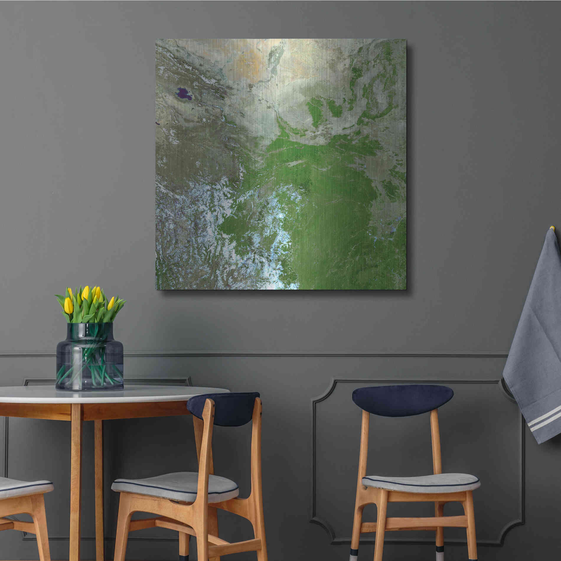 Luxe Metal Art 'Earth as Art: Eastern Asia' Metal Wall Art,36x36