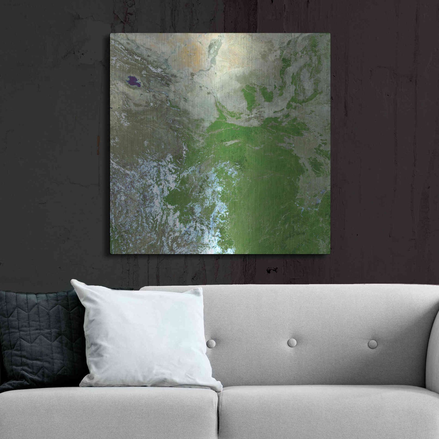 Luxe Metal Art 'Earth as Art: Eastern Asia' Metal Wall Art,36x36