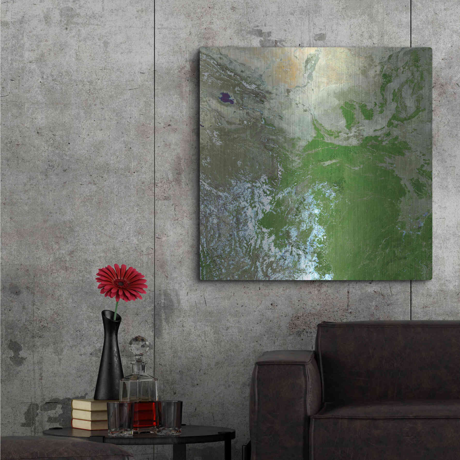 Luxe Metal Art 'Earth as Art: Eastern Asia' Metal Wall Art,36x36