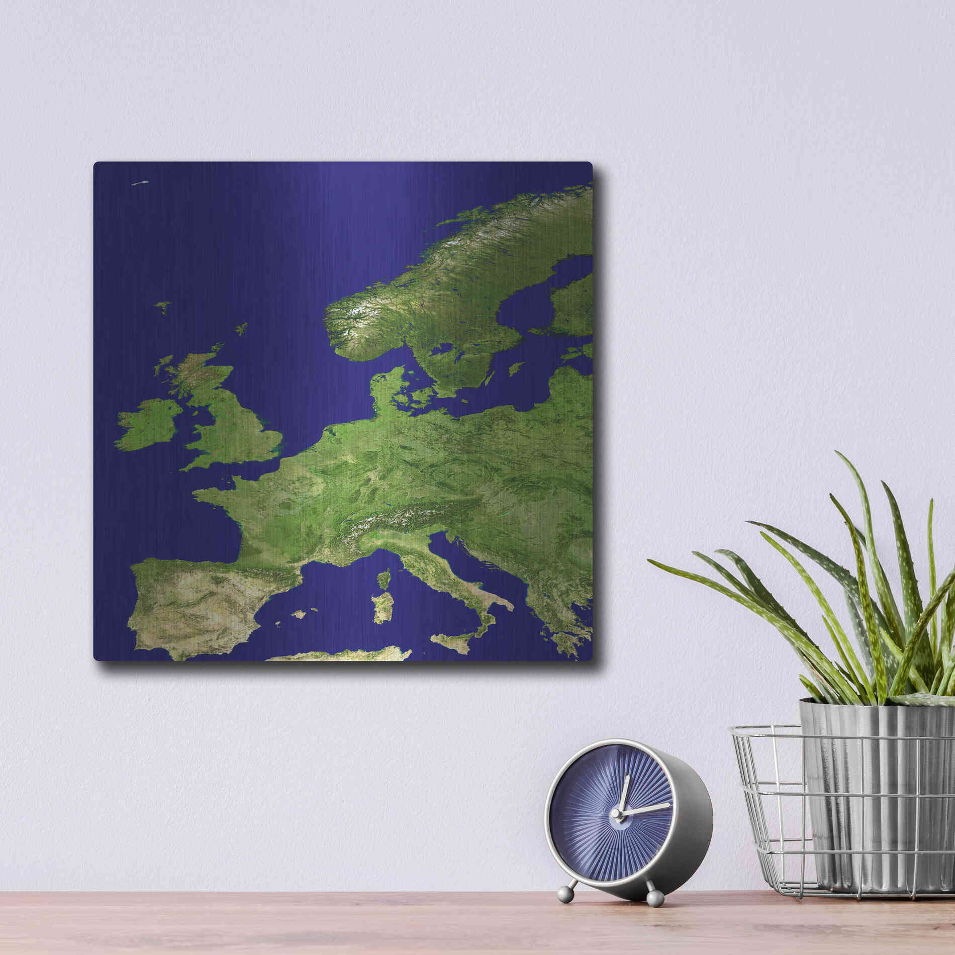 Luxe Metal Art 'Earth as Art: Europe' Metal Wall Art,12x12