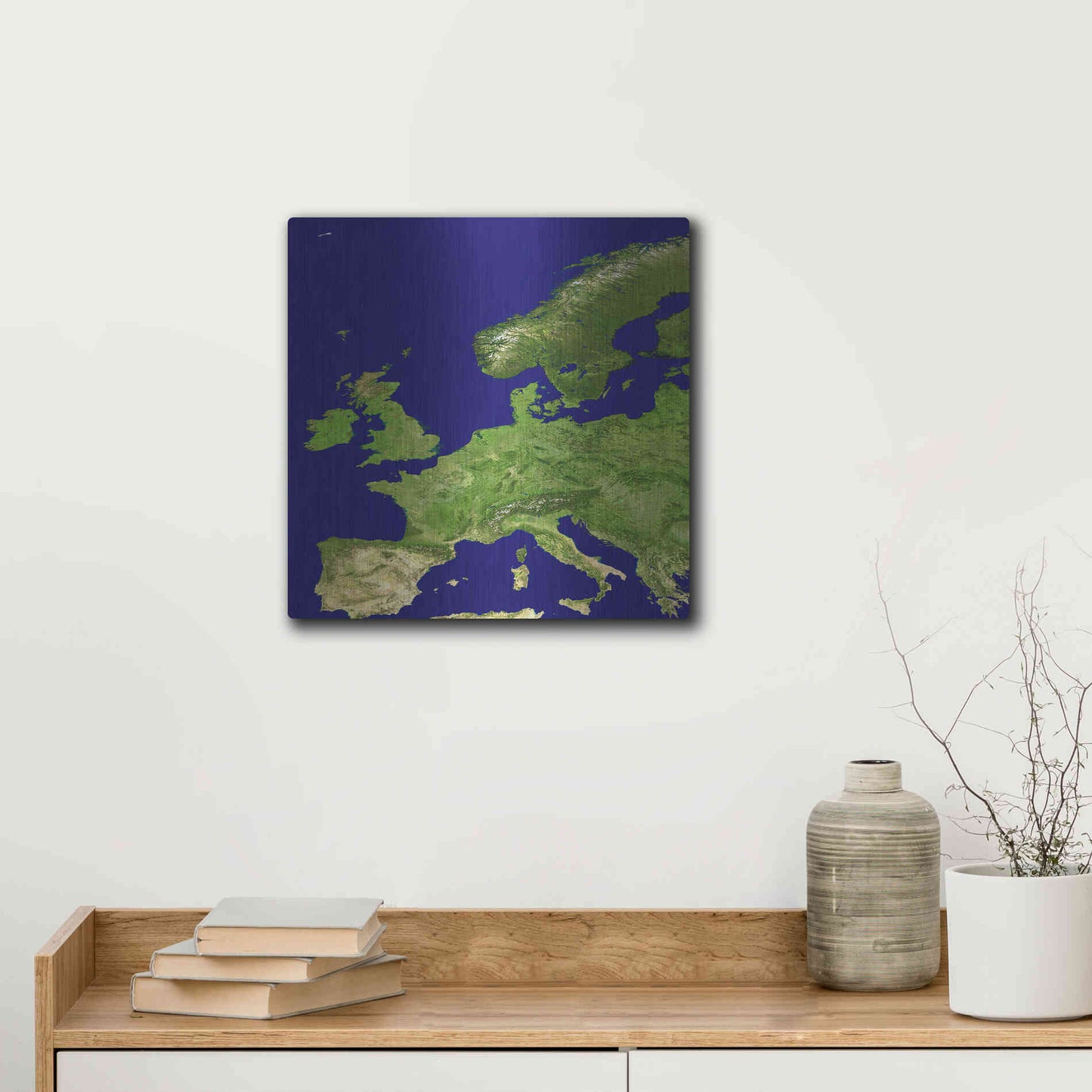 Luxe Metal Art 'Earth as Art: Europe' Metal Wall Art,12x12